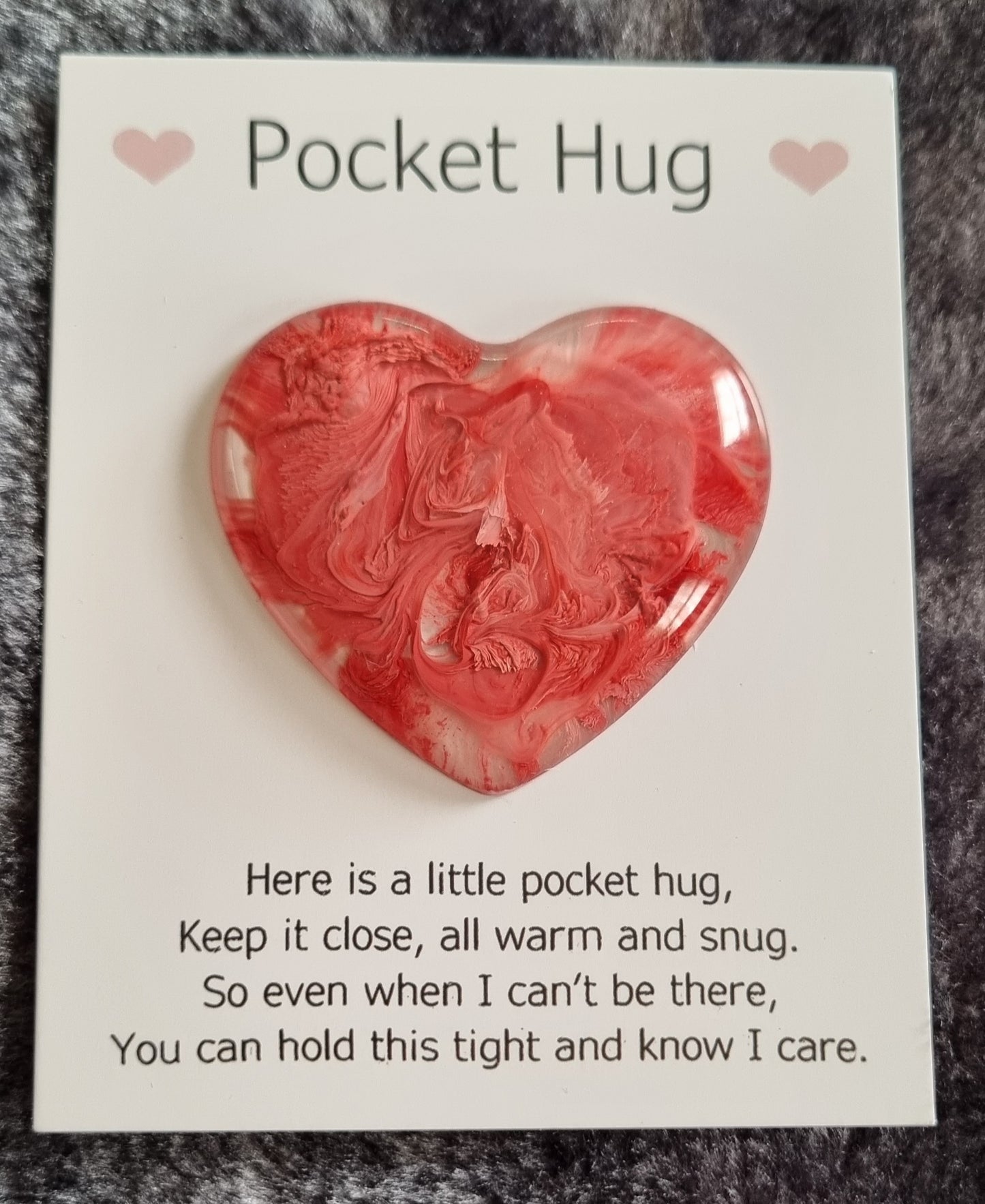 Handmade Epoxy Resin Heart Pocket Hug