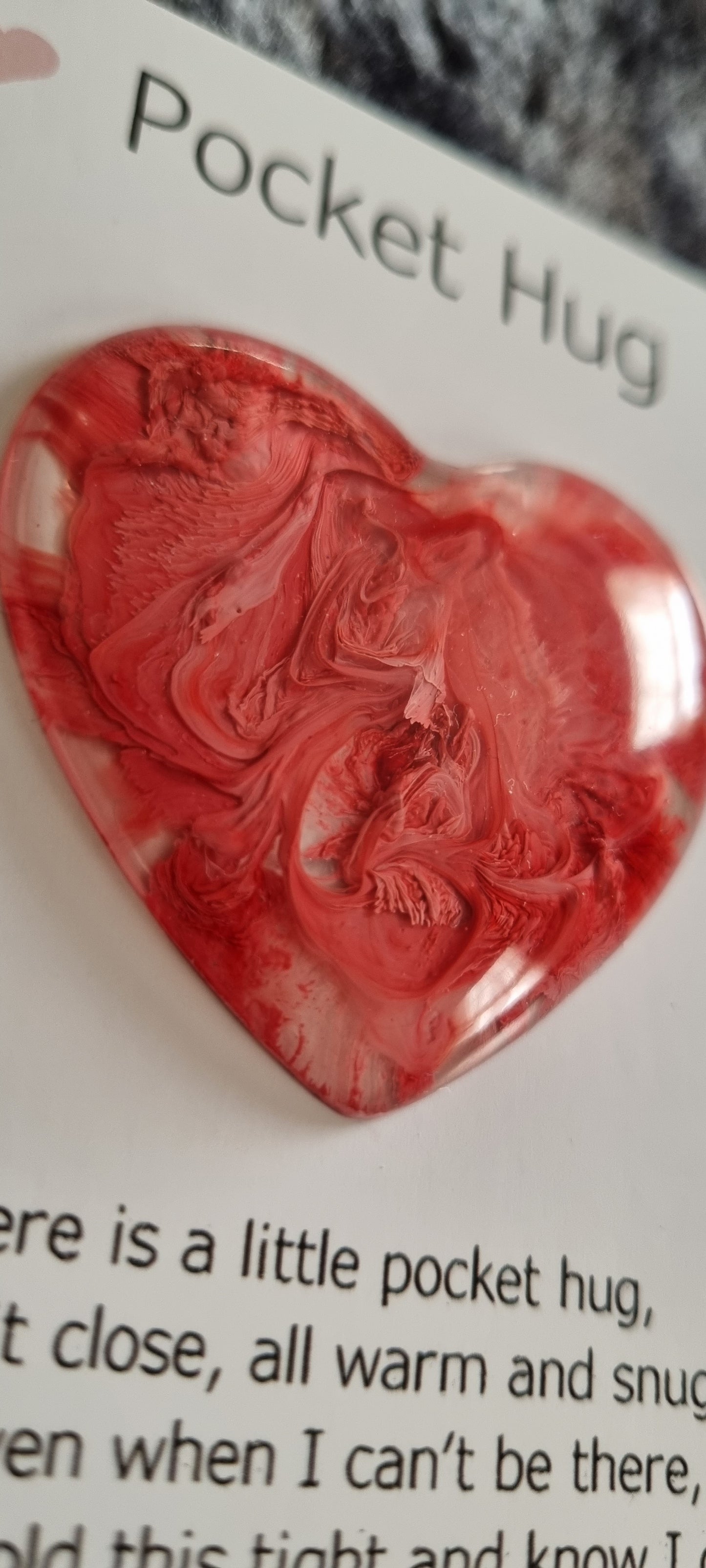 Handmade Epoxy Resin Heart Pocket Hug
