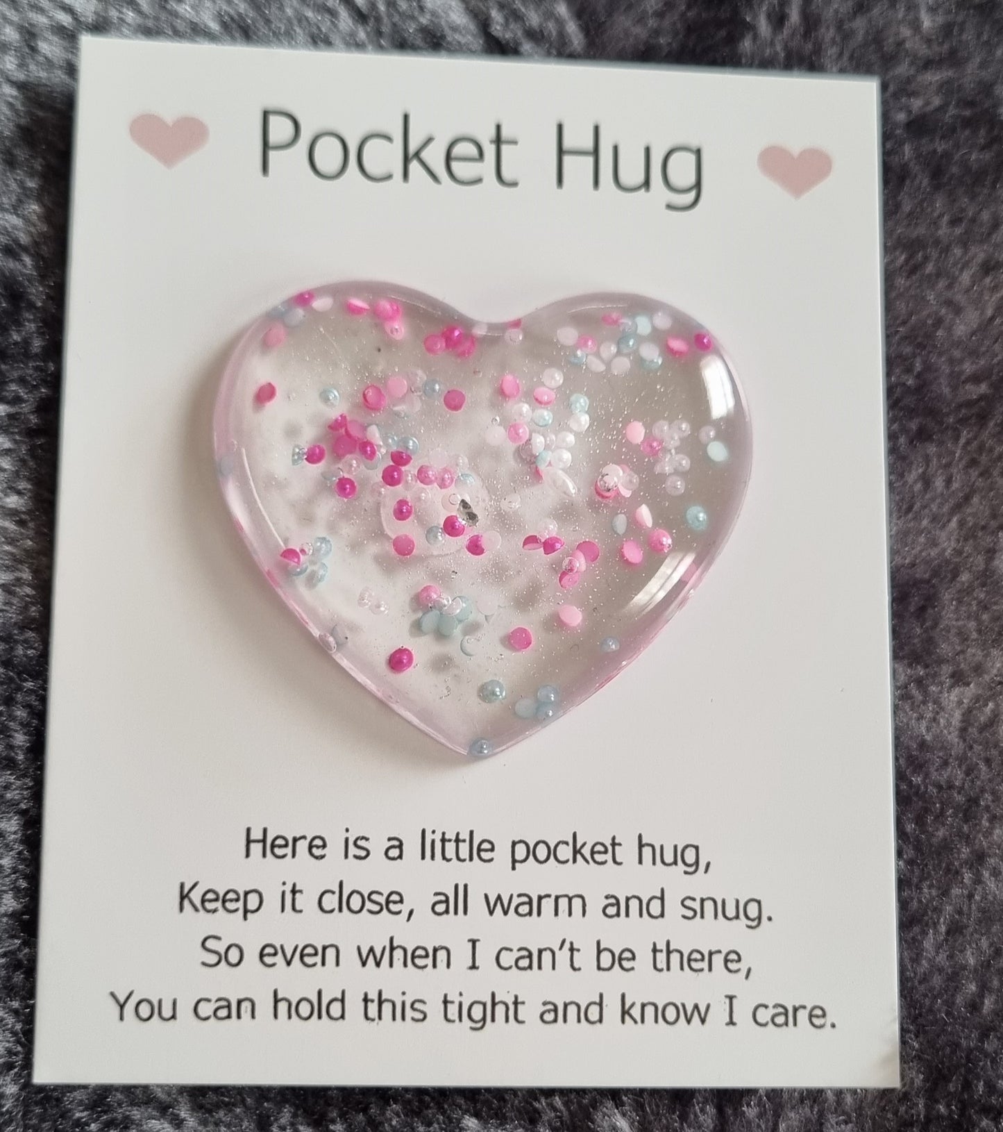 Handmade Epoxy Resin Heart Pocket Hug