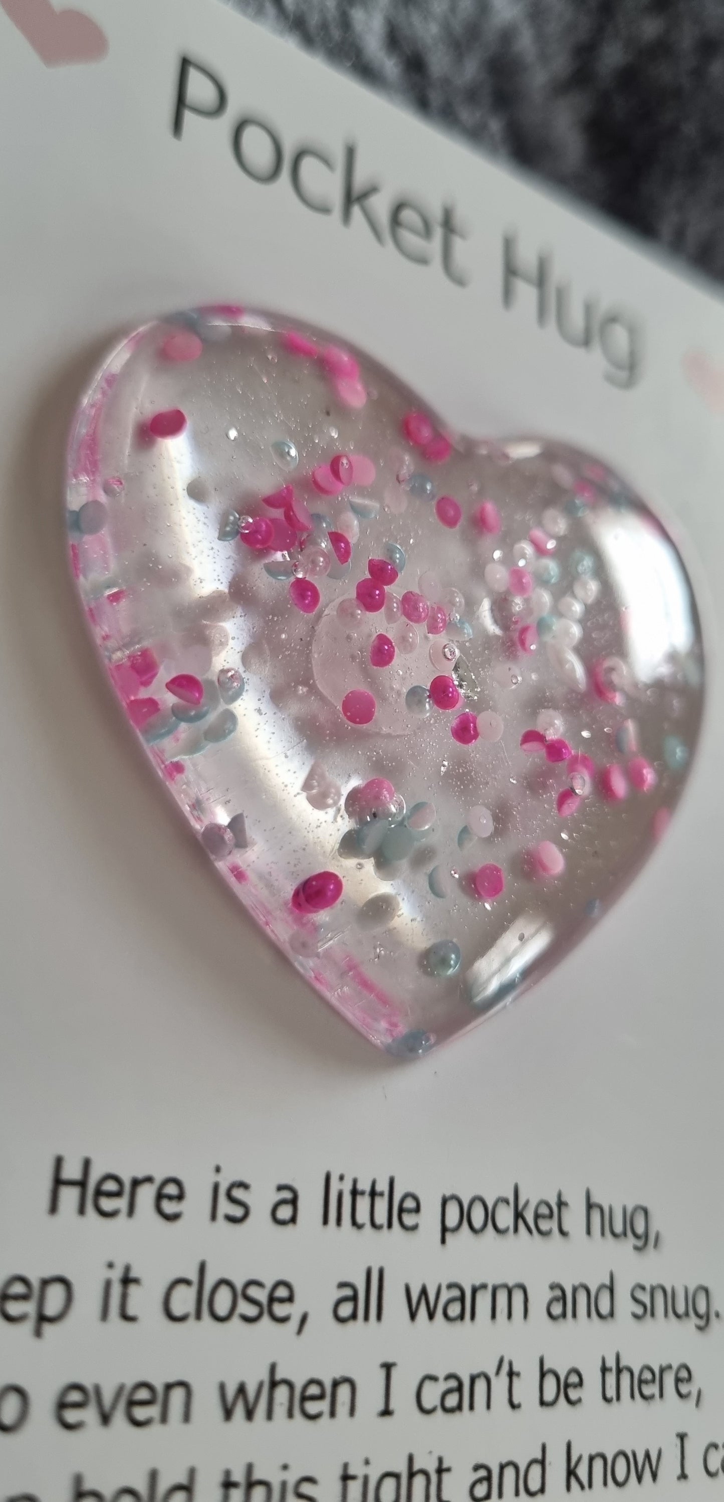 Handmade Epoxy Resin Heart Pocket Hug
