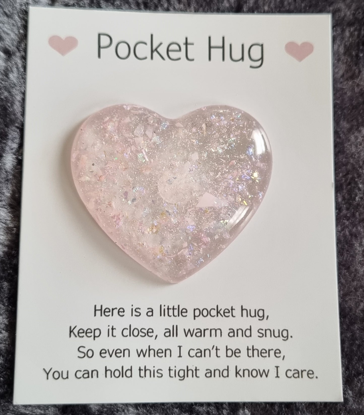 Handmade Epoxy Resin Heart Pocket Hug