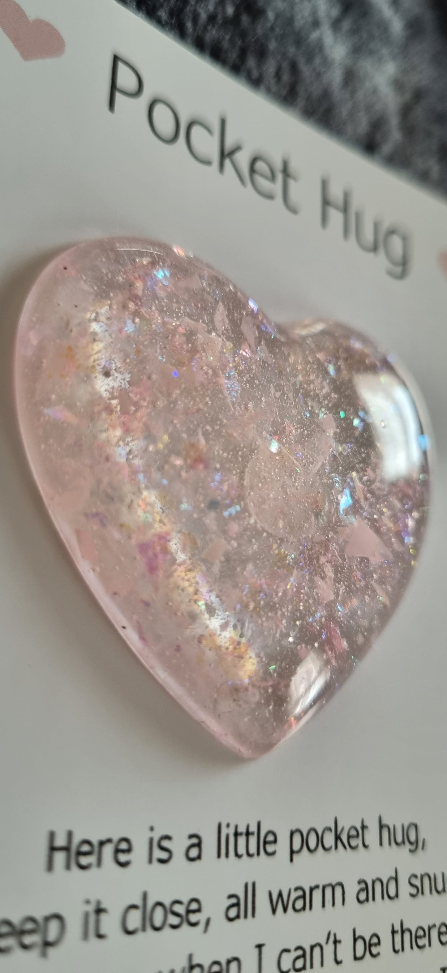 Handmade Epoxy Resin Heart Pocket Hug