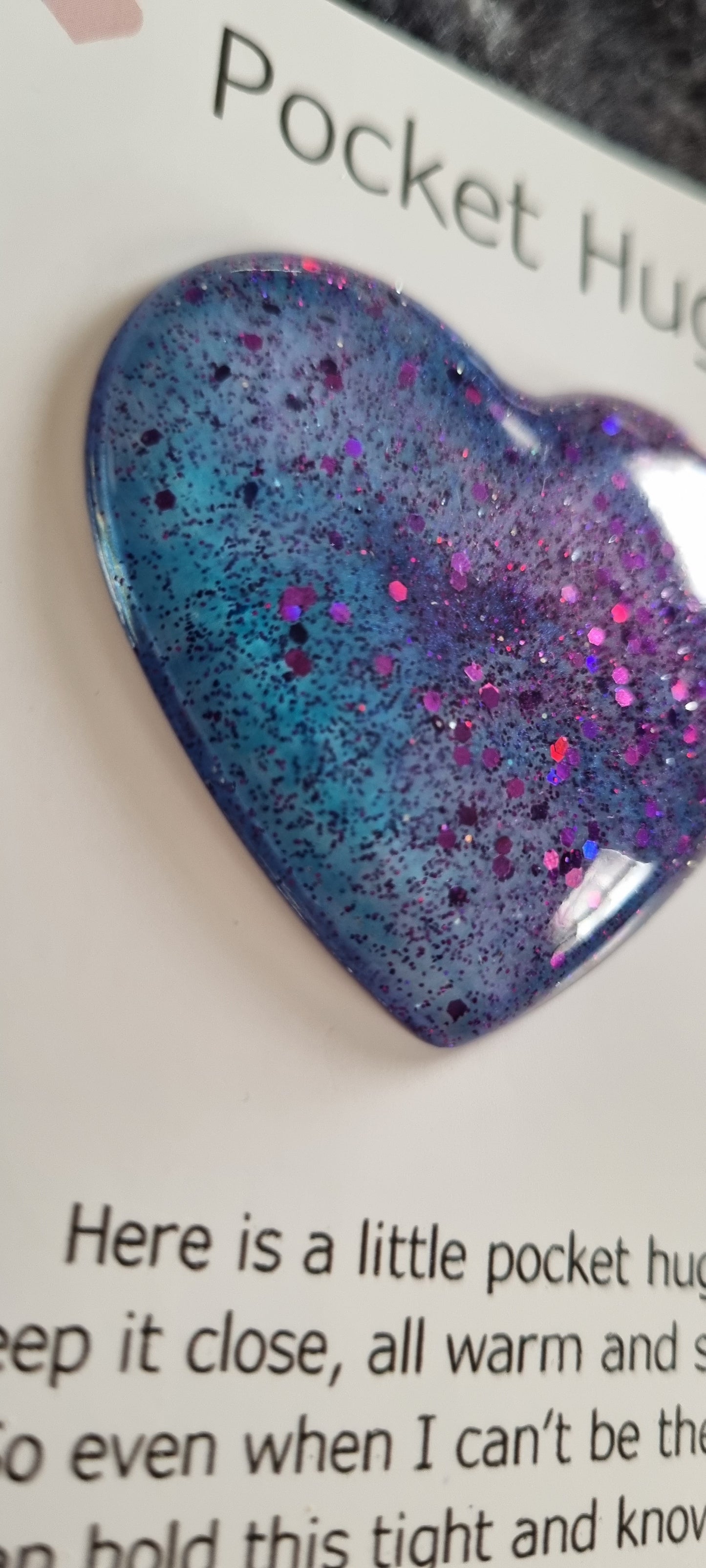 Handmade Epoxy Resin Heart Pocket Hug