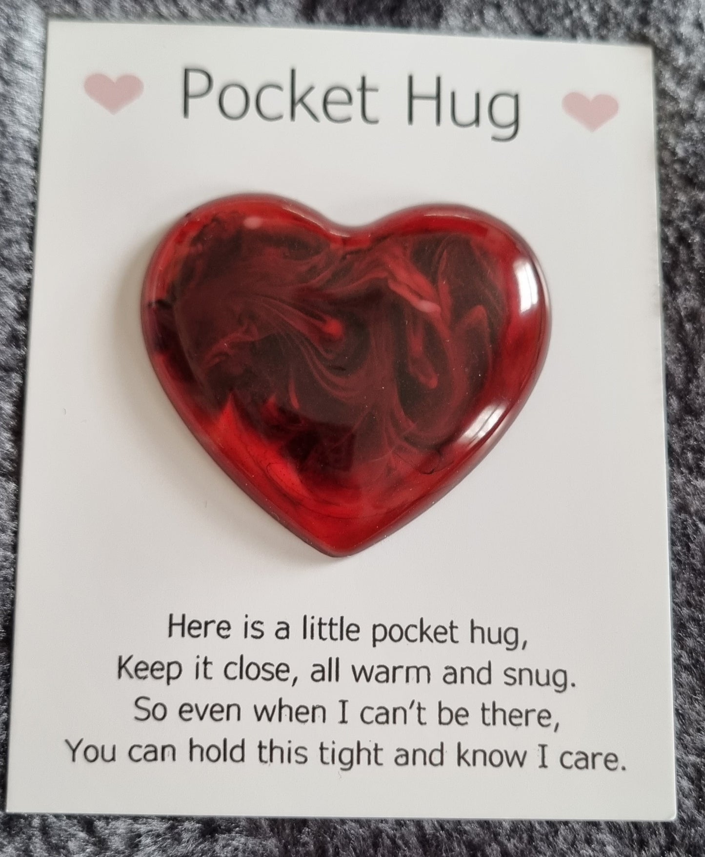 Handmade Epoxy Resin Heart Pocket Hug