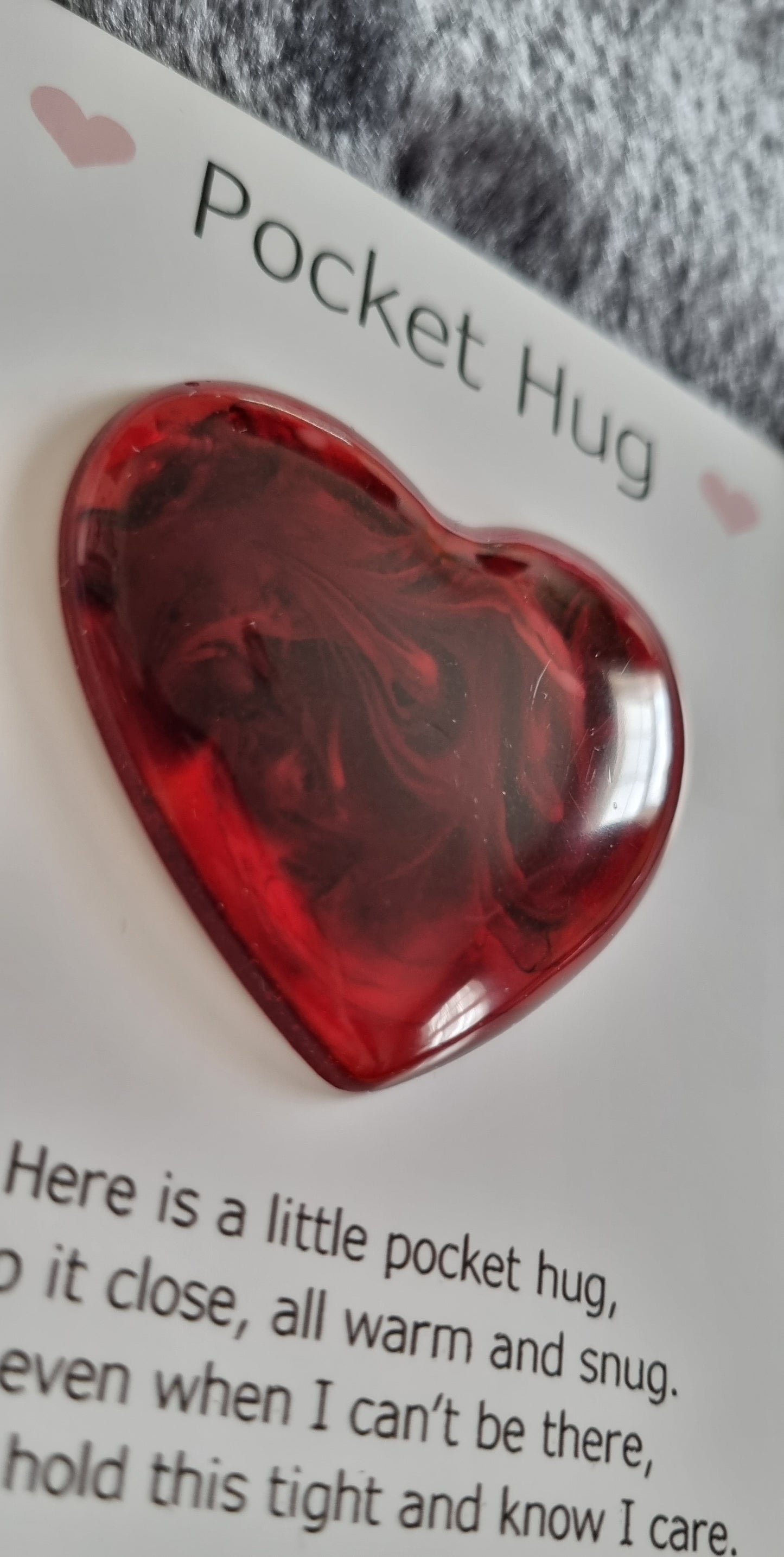 Handmade Epoxy Resin Heart Pocket Hug