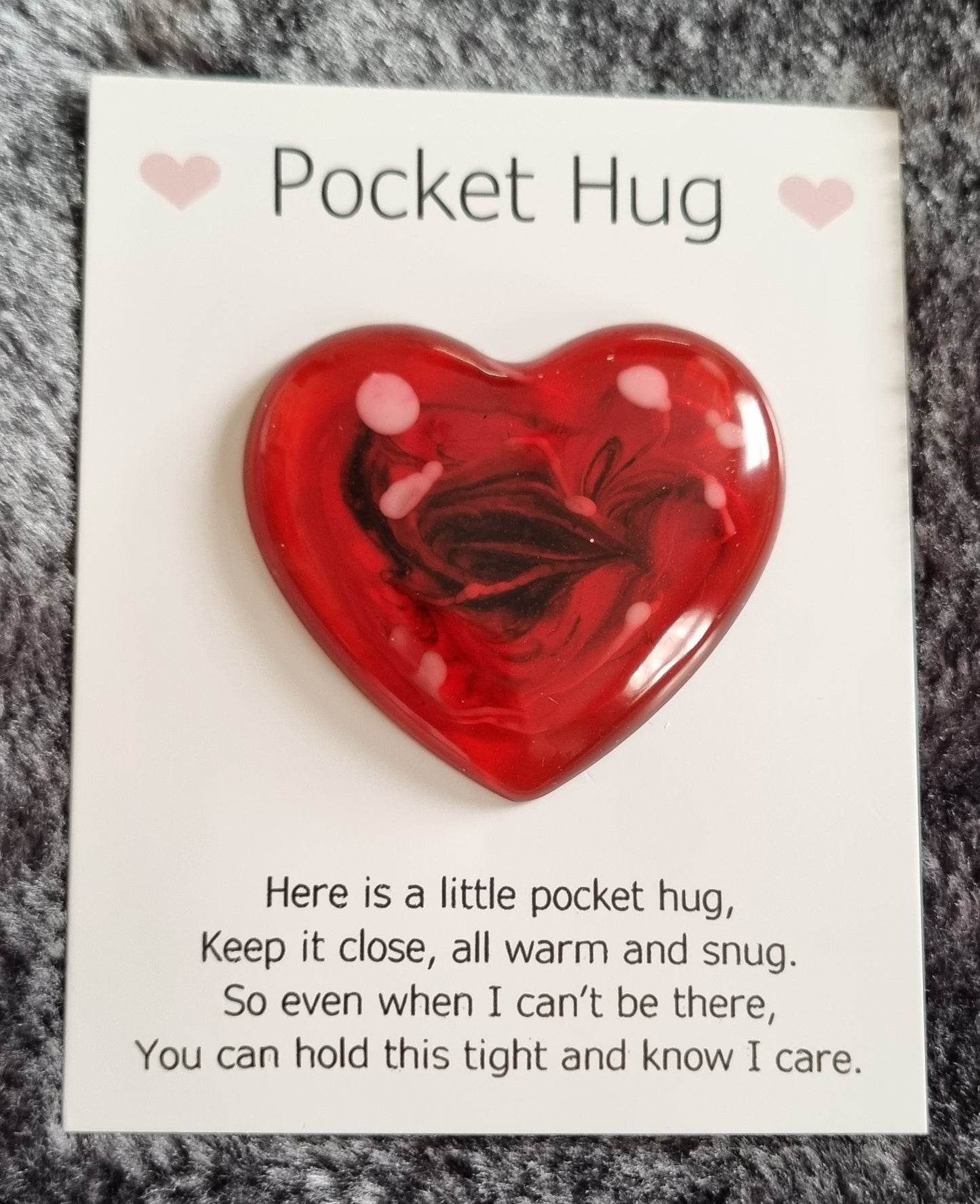 Handmade Epoxy Resin Heart Pocket Hug