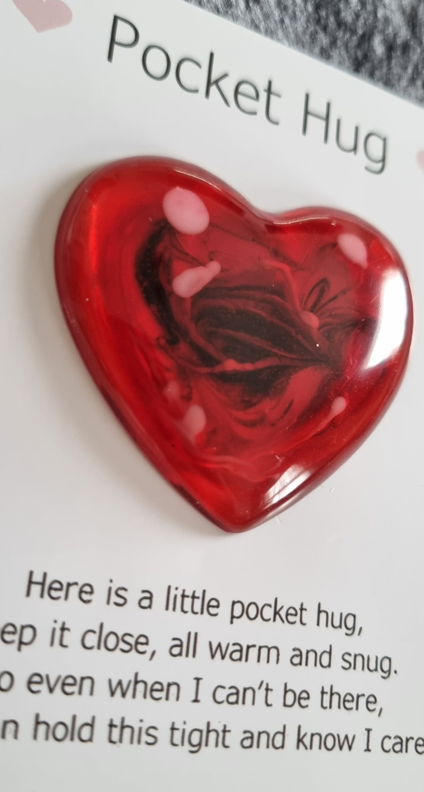 Handmade Epoxy Resin Heart Pocket Hug
