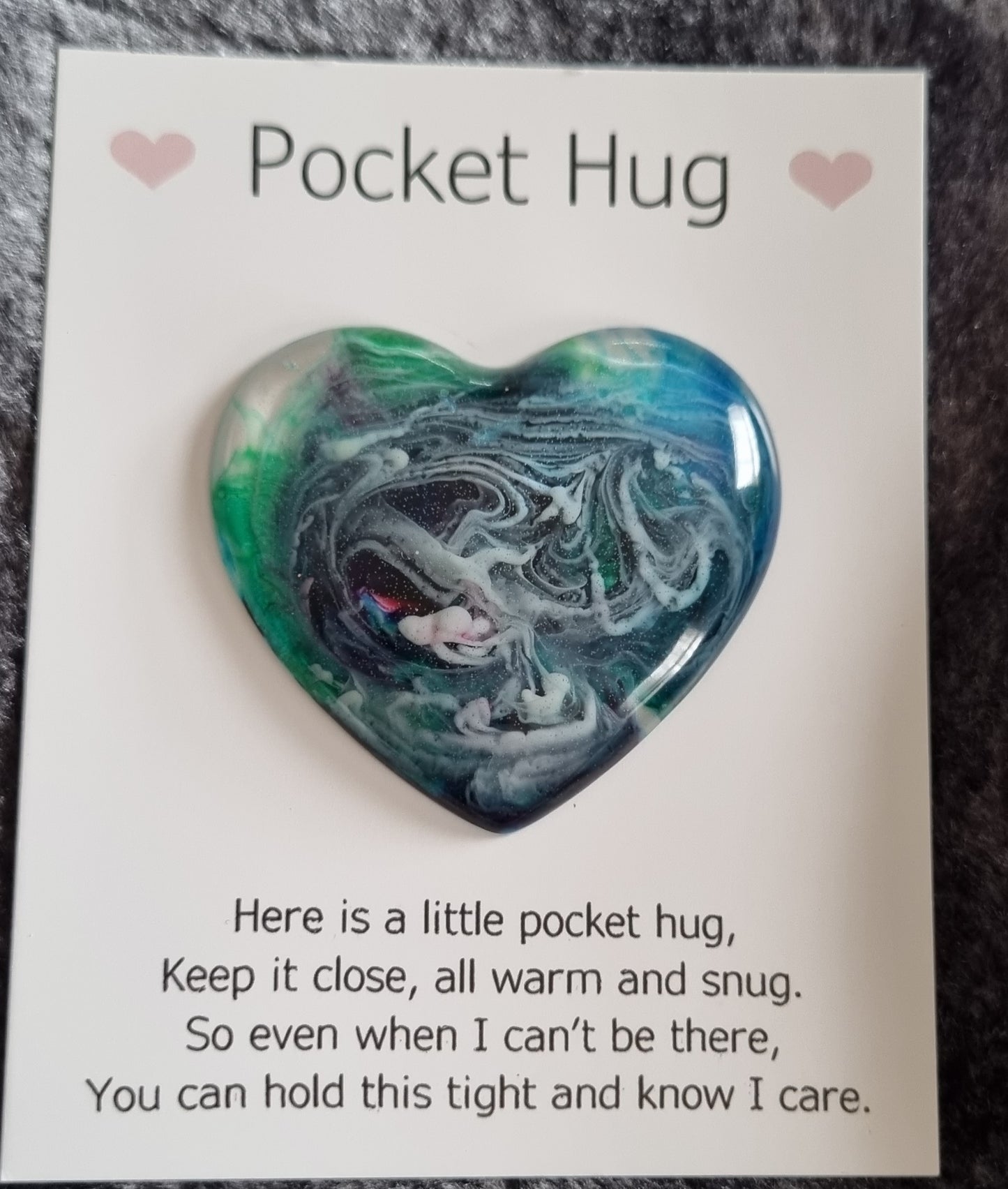 Handmade Epoxy Resin Heart Pocket Hug