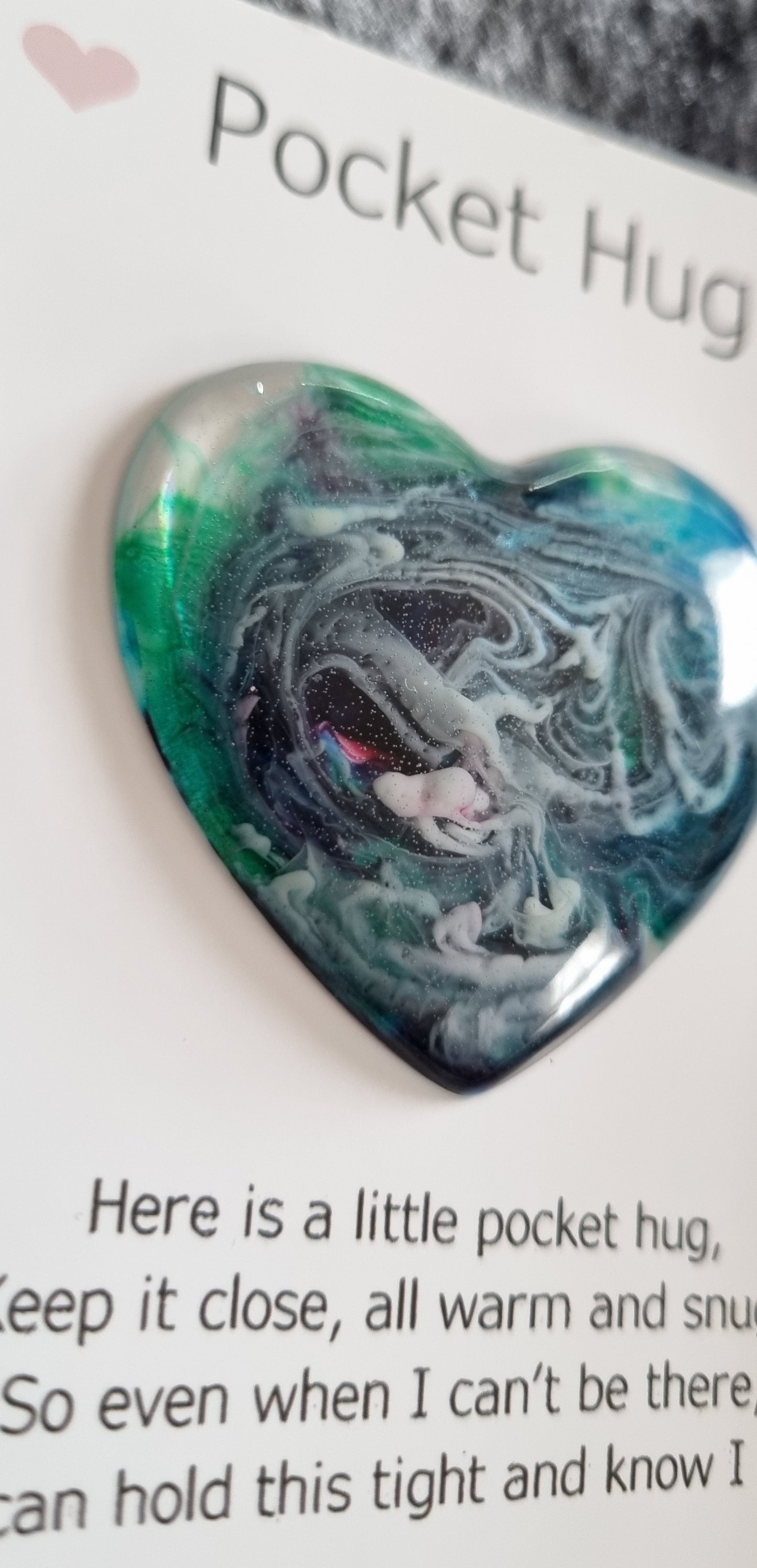 Handmade Epoxy Resin Heart Pocket Hug