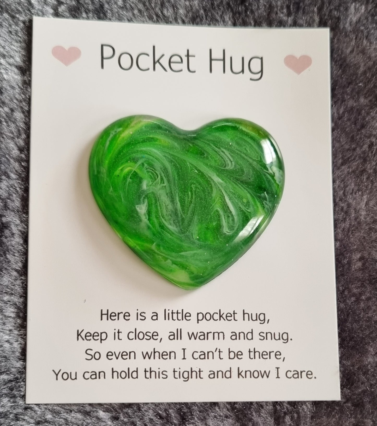 Handmade Epoxy Resin Heart Pocket Hug