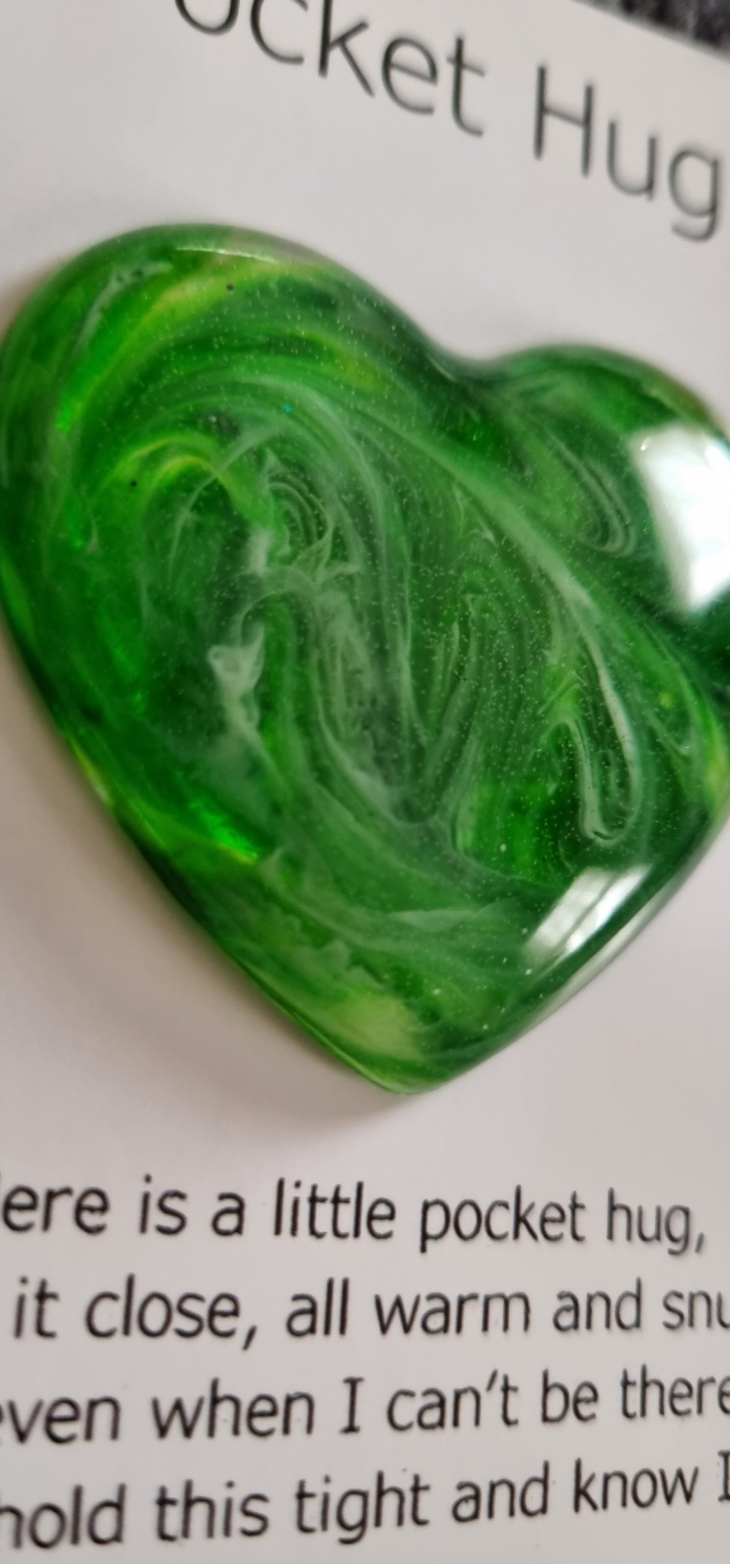 Handmade Epoxy Resin Heart Pocket Hug