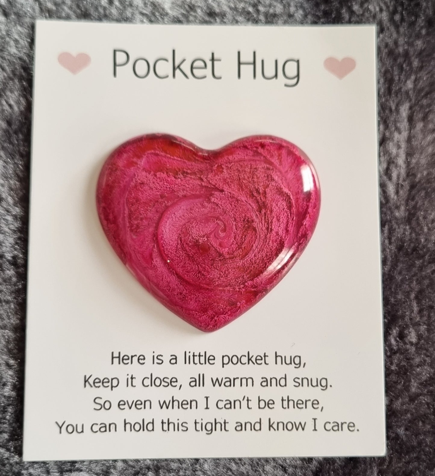 Handmade Epoxy Resin Heart Pocket Hug