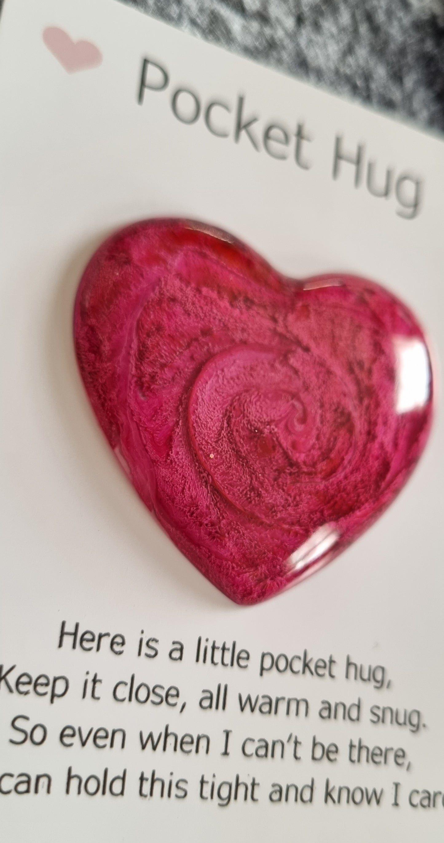 Handmade Epoxy Resin Heart Pocket Hug