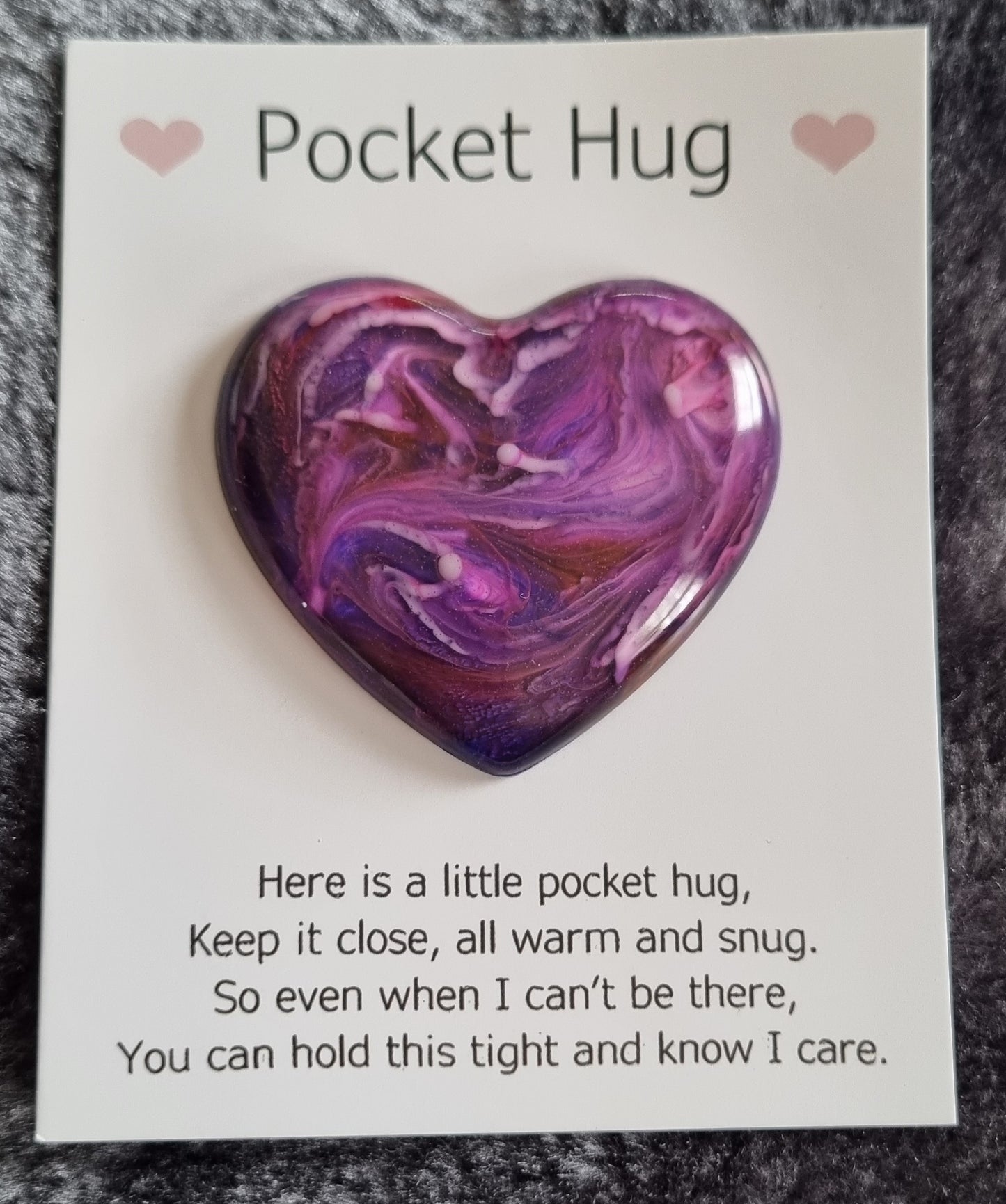 Handmade Epoxy Resin Heart Pocket Hug