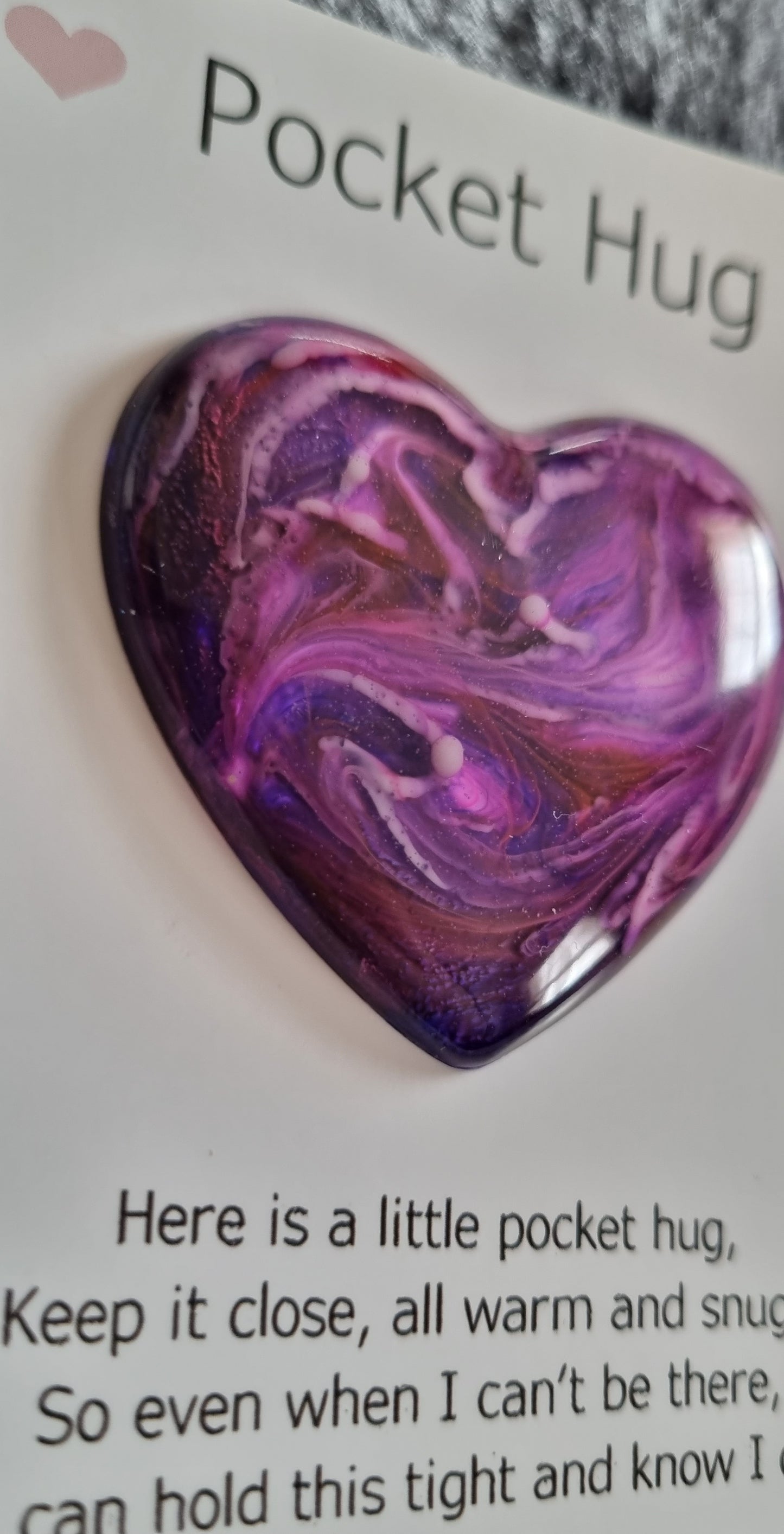 Handmade Epoxy Resin Heart Pocket Hug