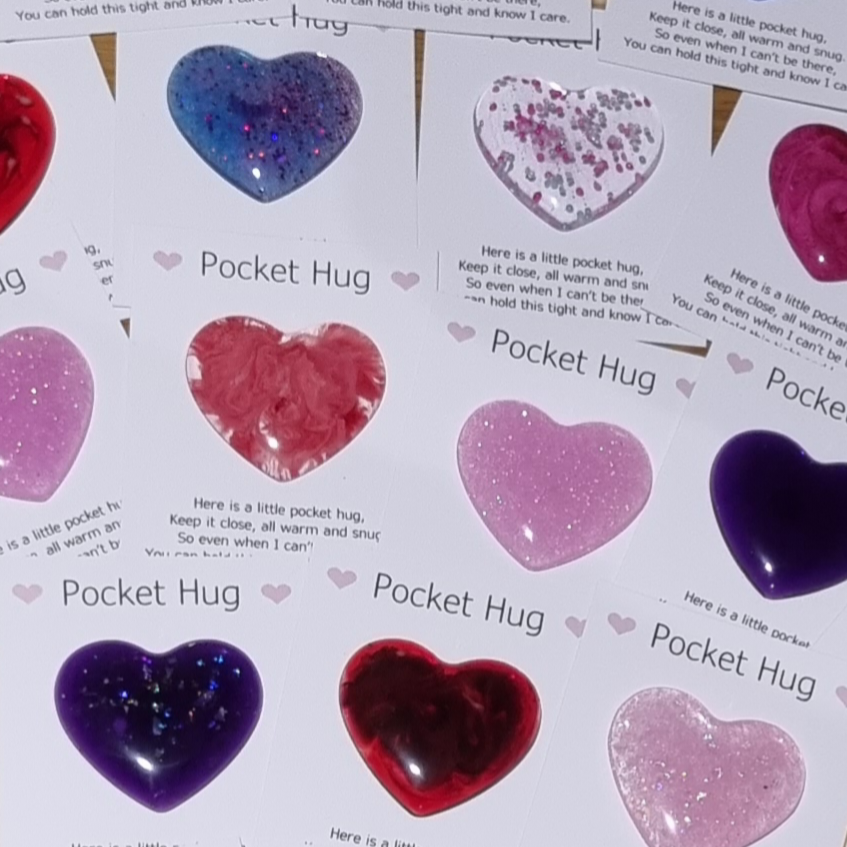 Handmade Epoxy Resin Heart Pocket Hug