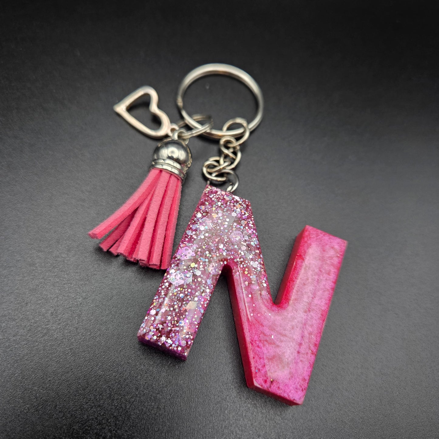 Resin Letter Keyring – Initial N