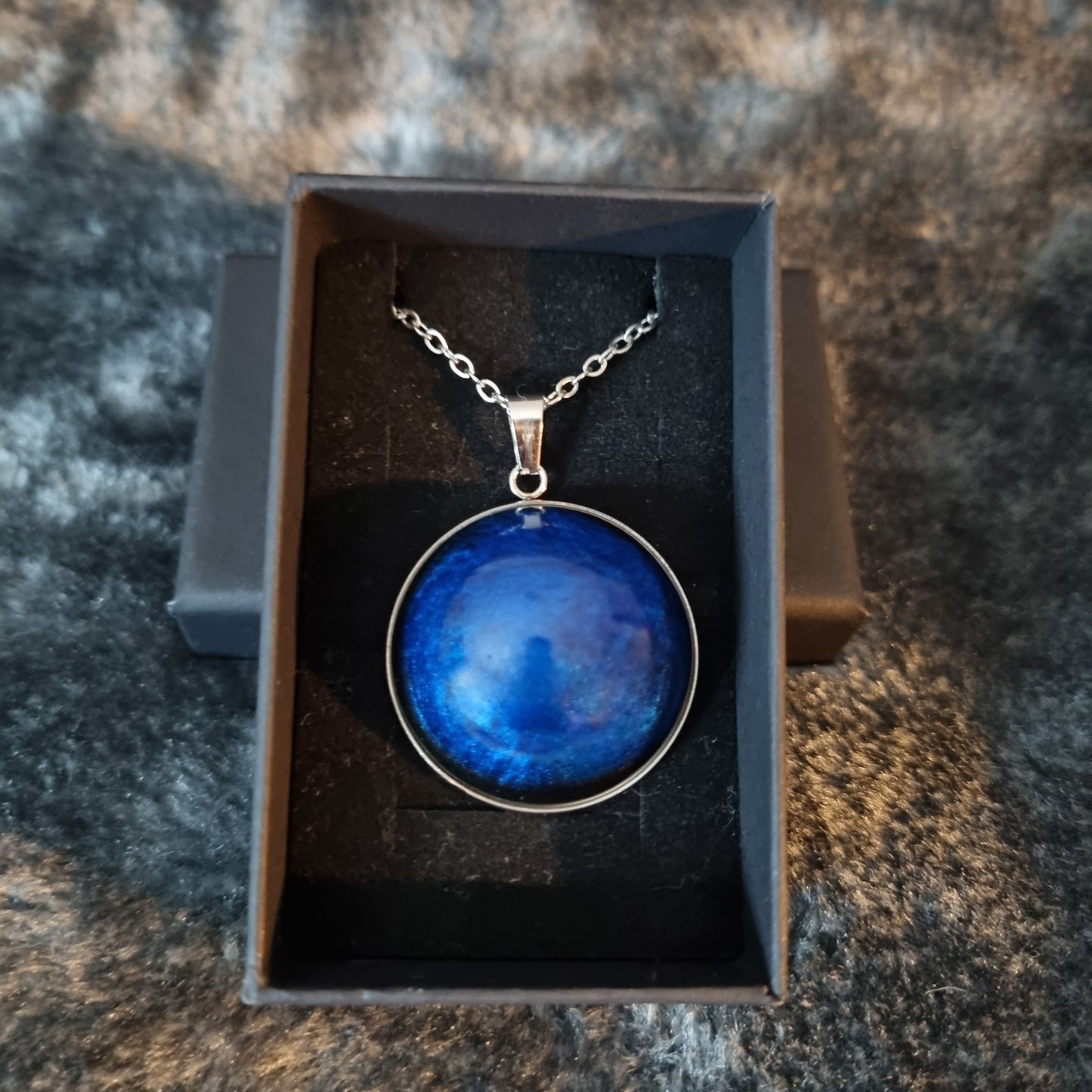 Handmade Round Epoxy Resin Necklace - Large