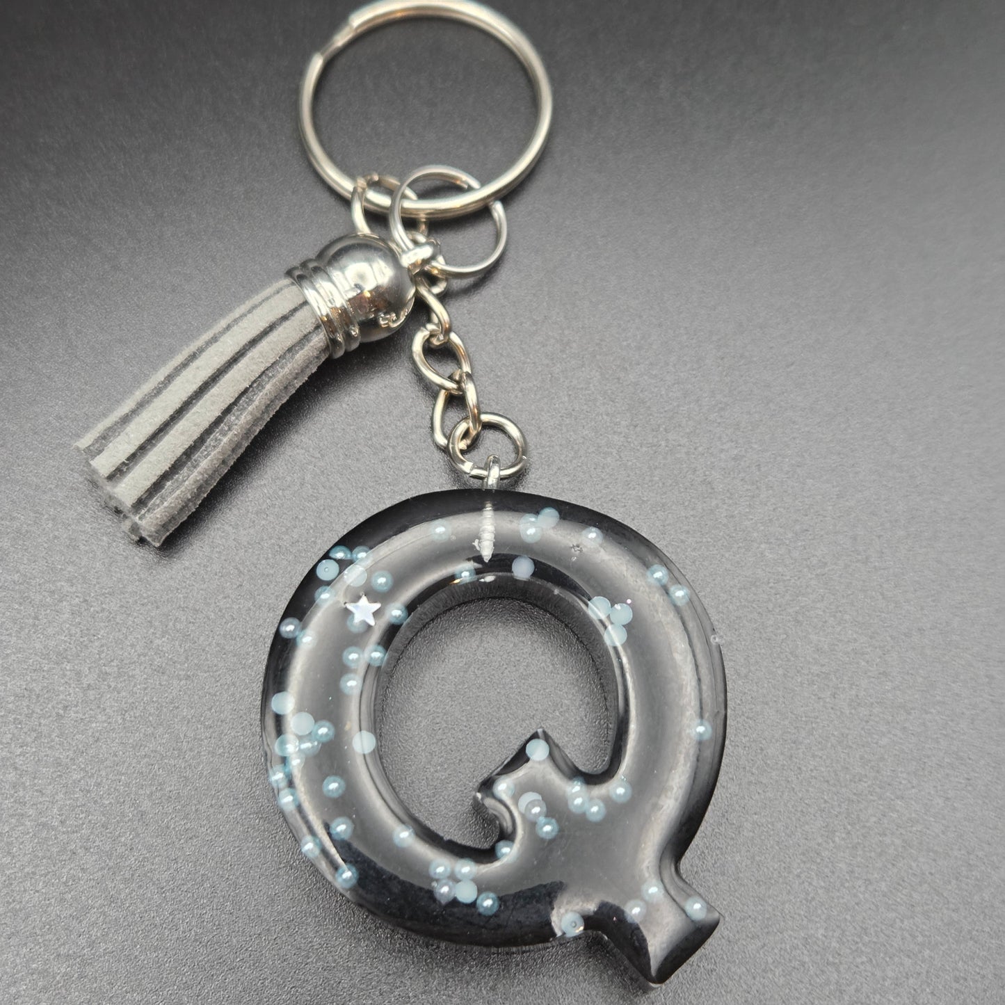 Resin Letter Keyring – Initial Q