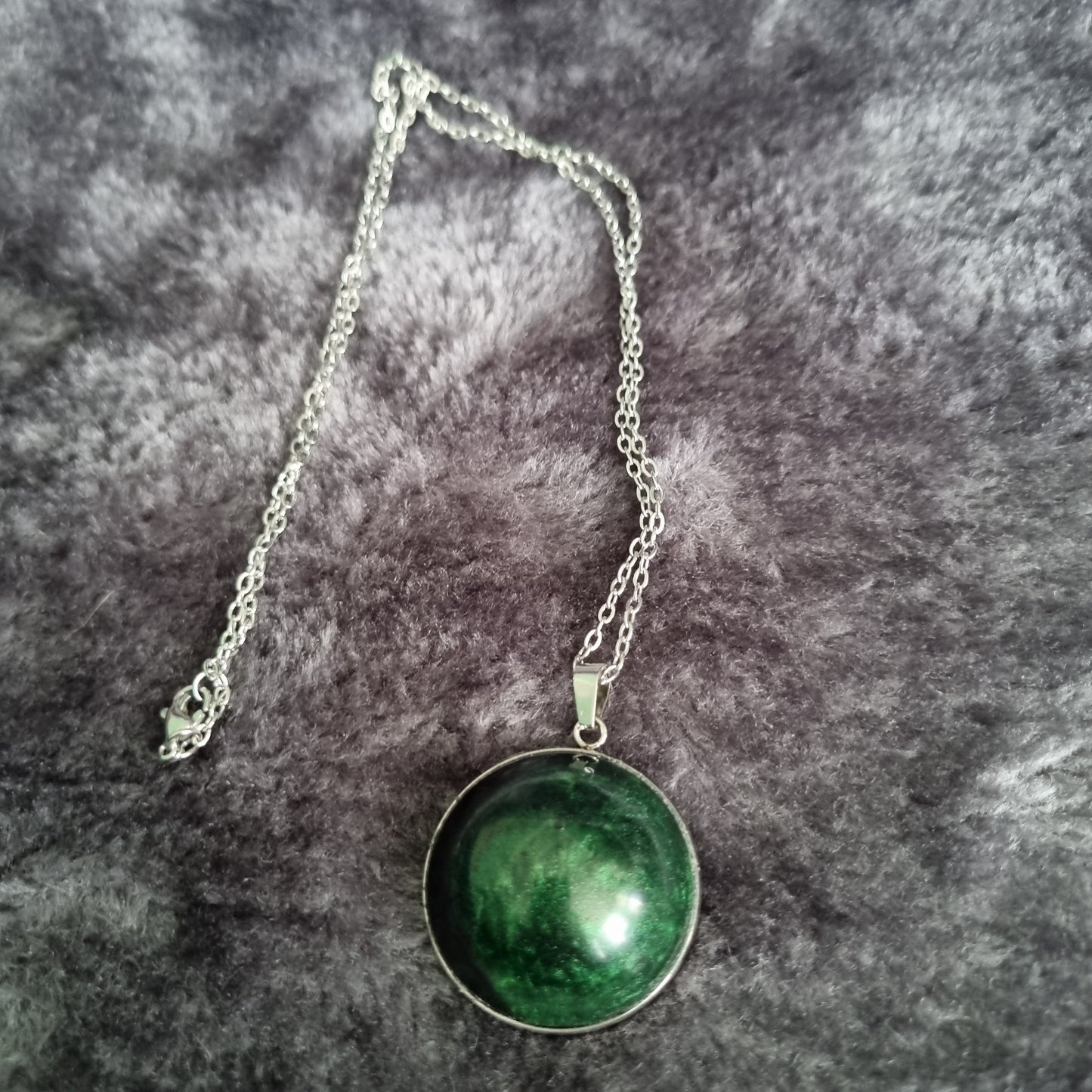 Handmade Round Epoxy Resin Necklace - Large