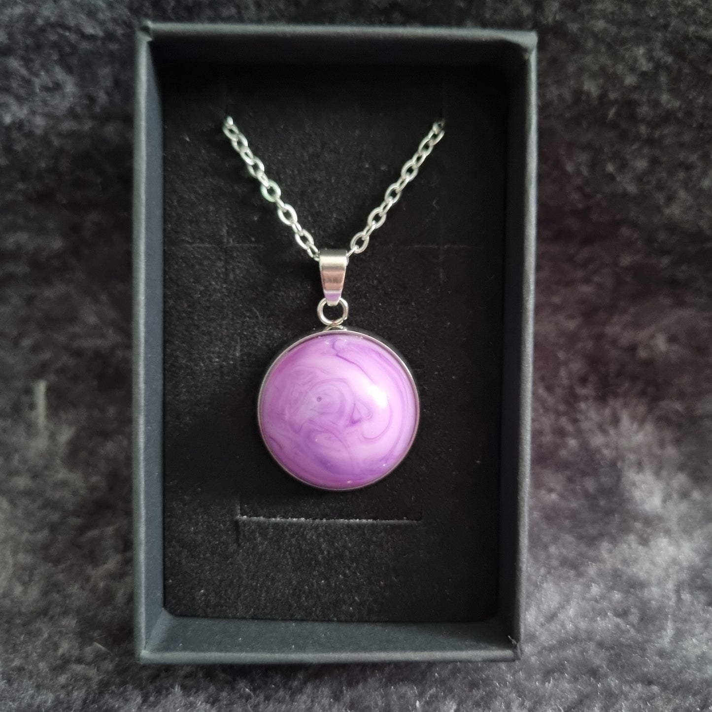 Handmade Round Epoxy Resin Necklace - Small