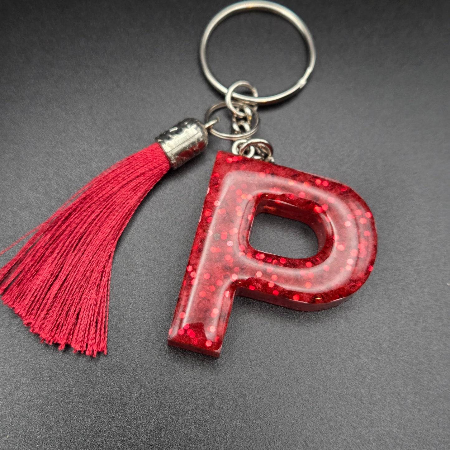 Resin Letter Keyring – Initial P