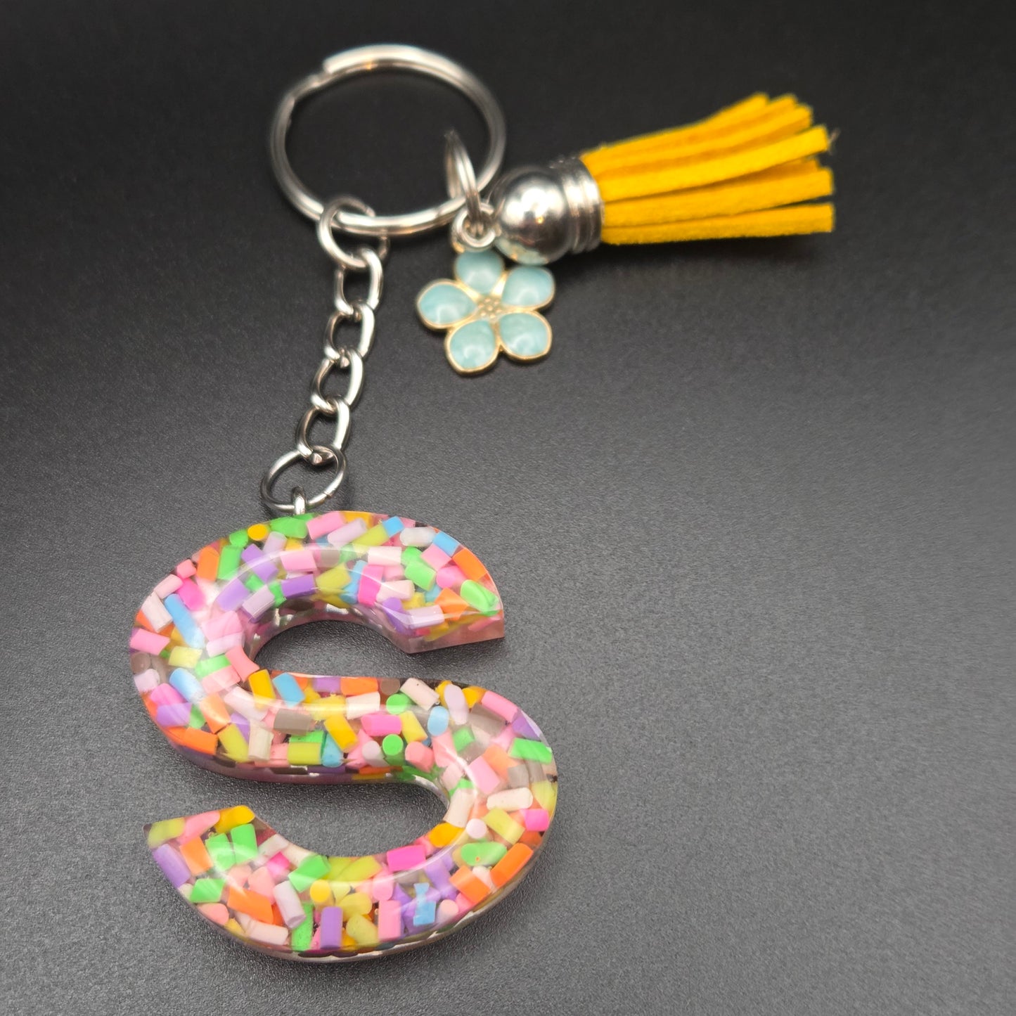 Resin Letter Keyring – Initial S