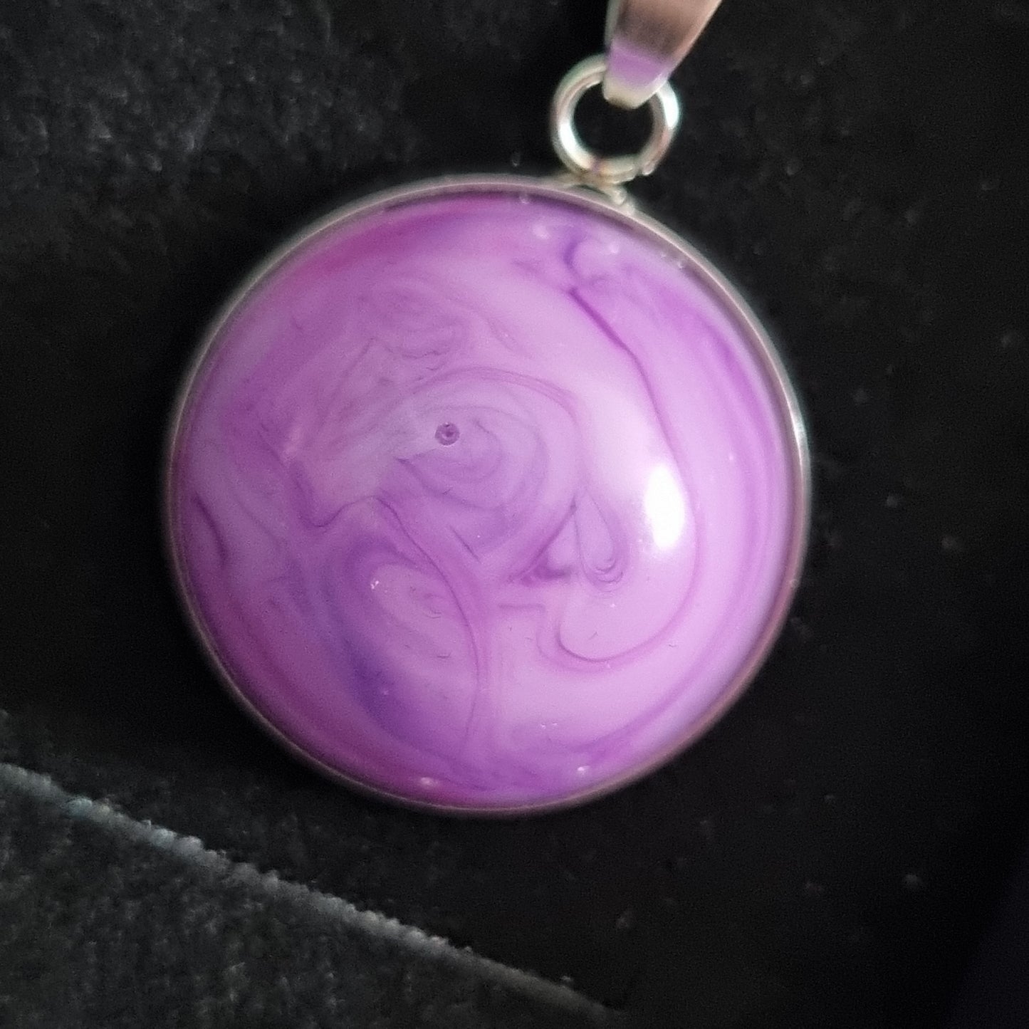 Handmade Round Epoxy Resin Necklace - Small