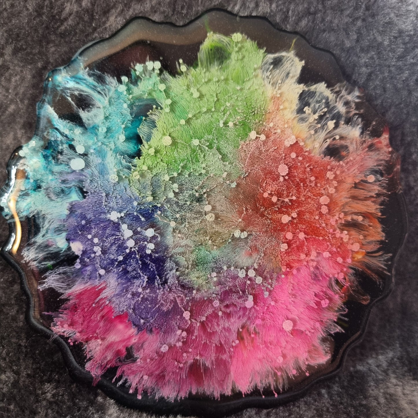 Large Irregular Rainbow Burst Petri Coasters
