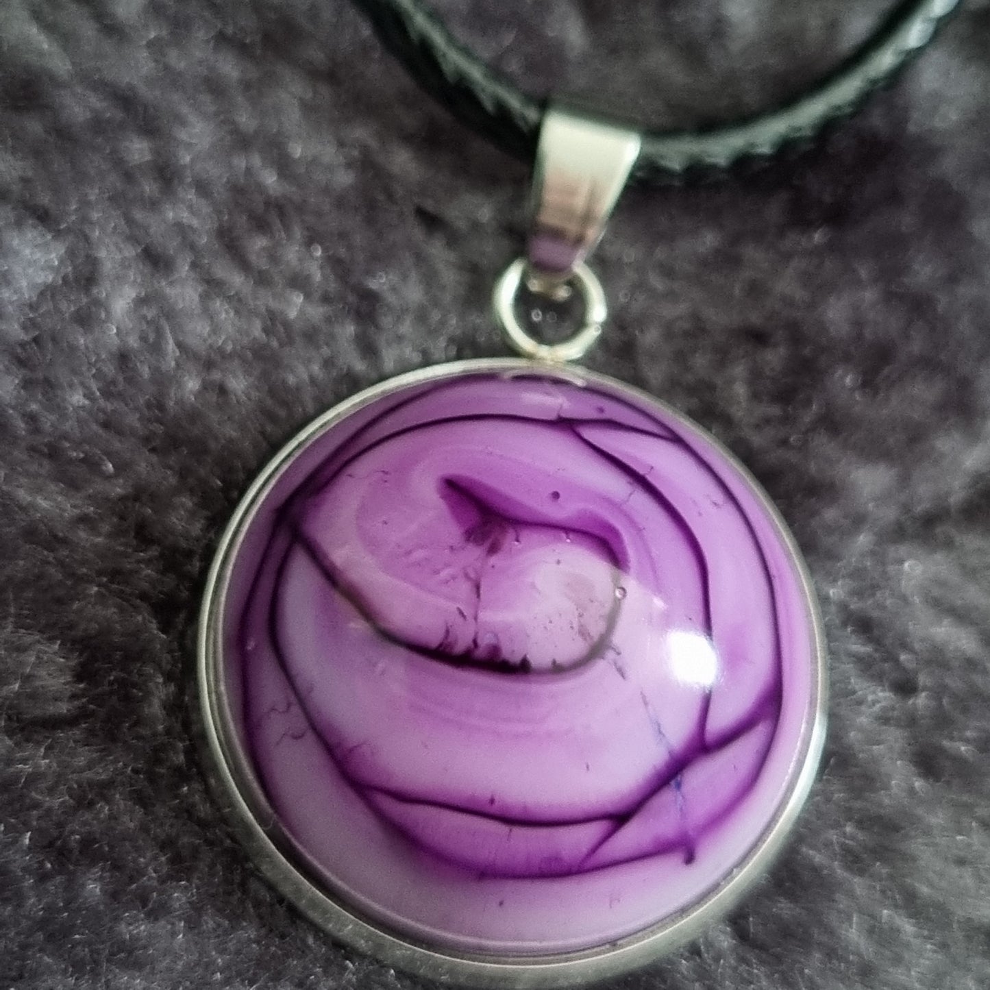 Handmade Round Epoxy Resin Necklace - Small