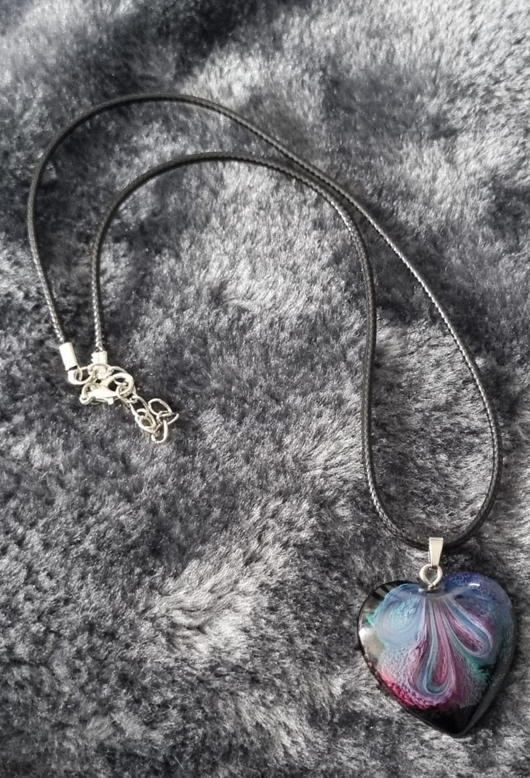 Handmade Heart Epoxy Resin Necklace - Large