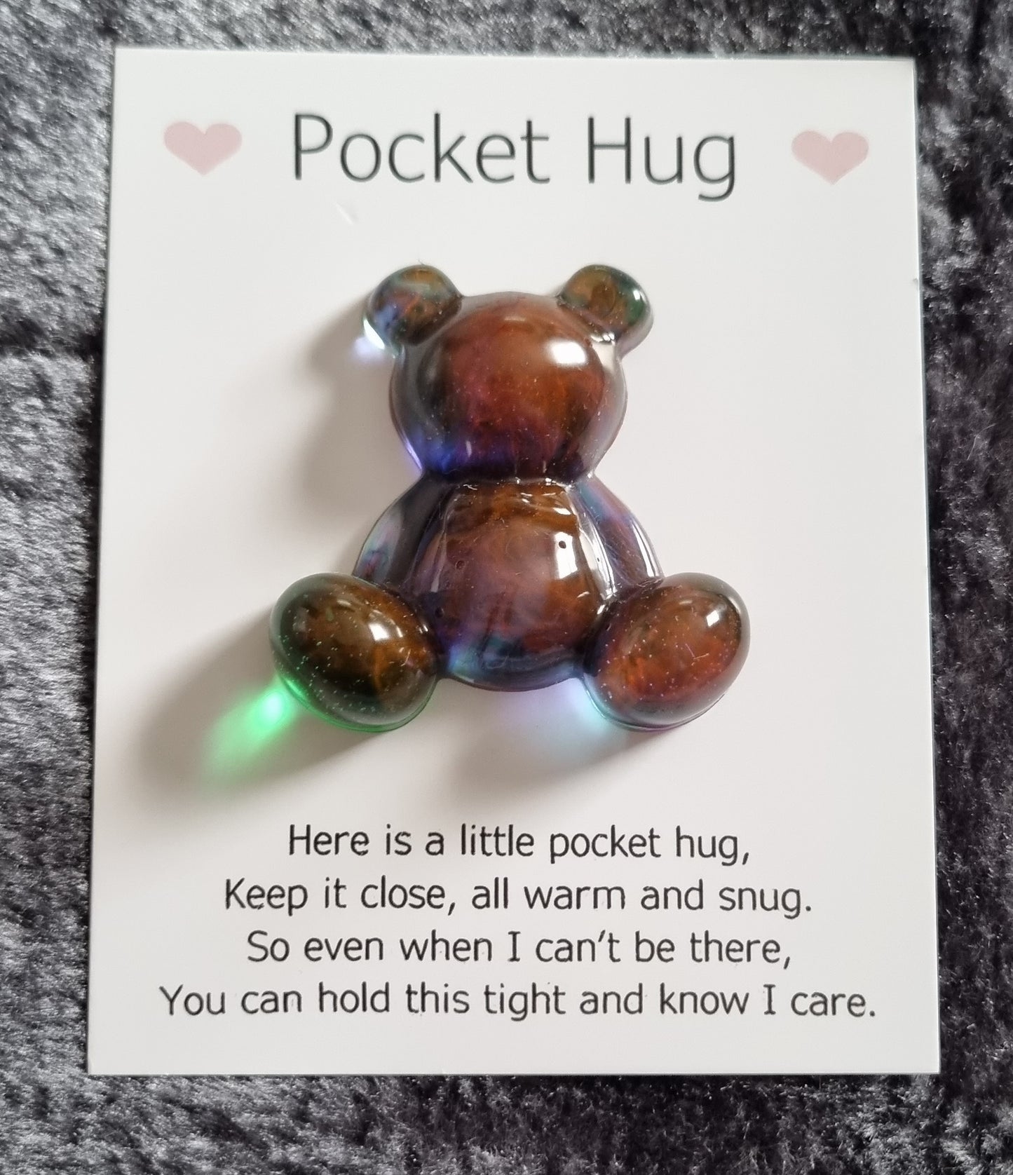 Handmade Epoxy Resin Bear Pocket Hug