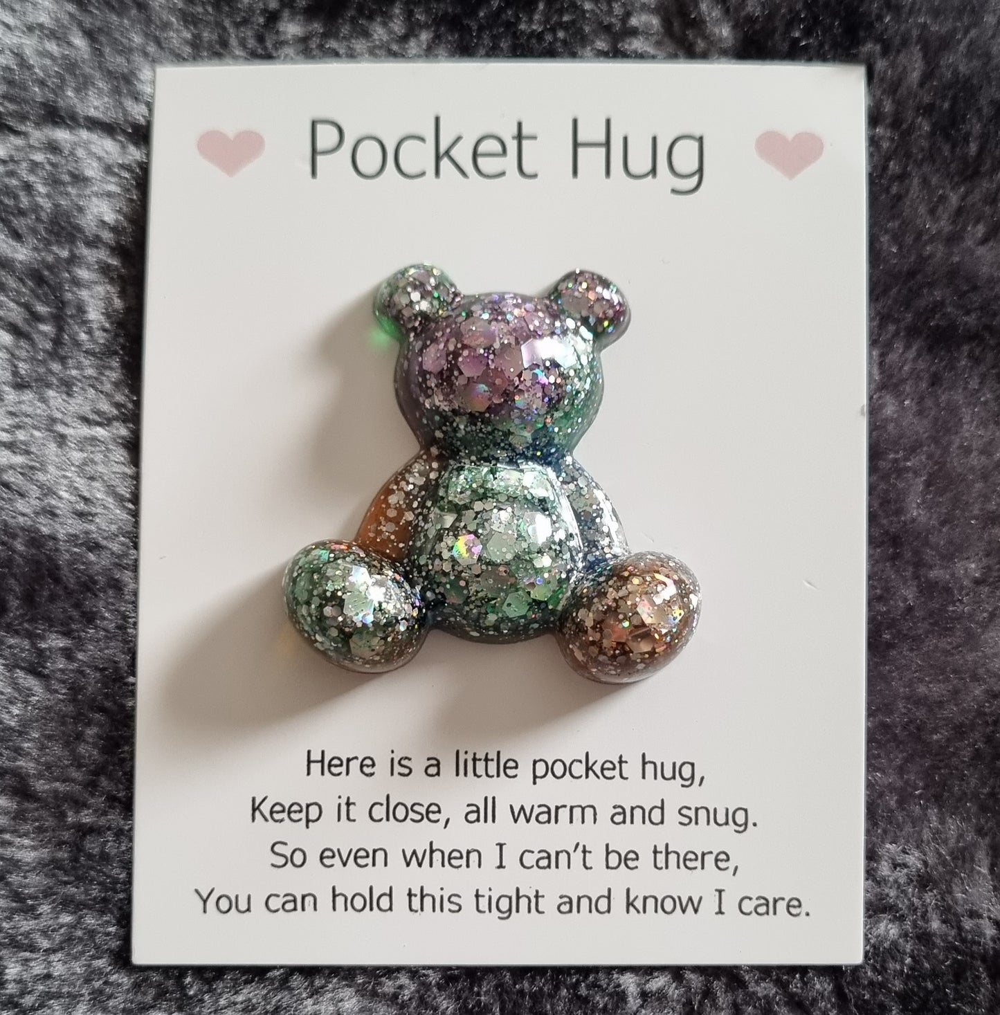 Handmade Epoxy Resin Bear Pocket Hug