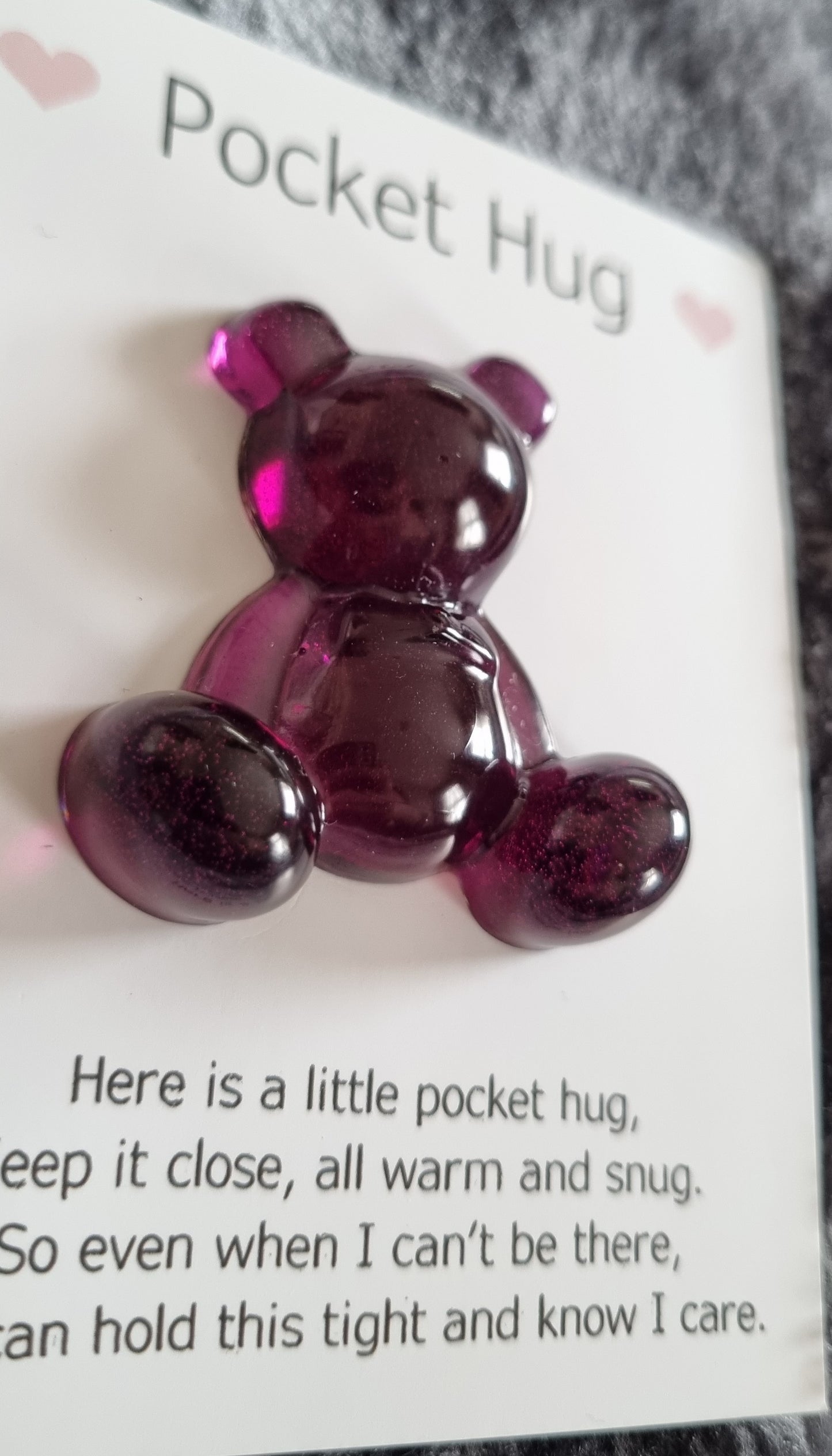 Handmade Epoxy Resin Bear Pocket Hug