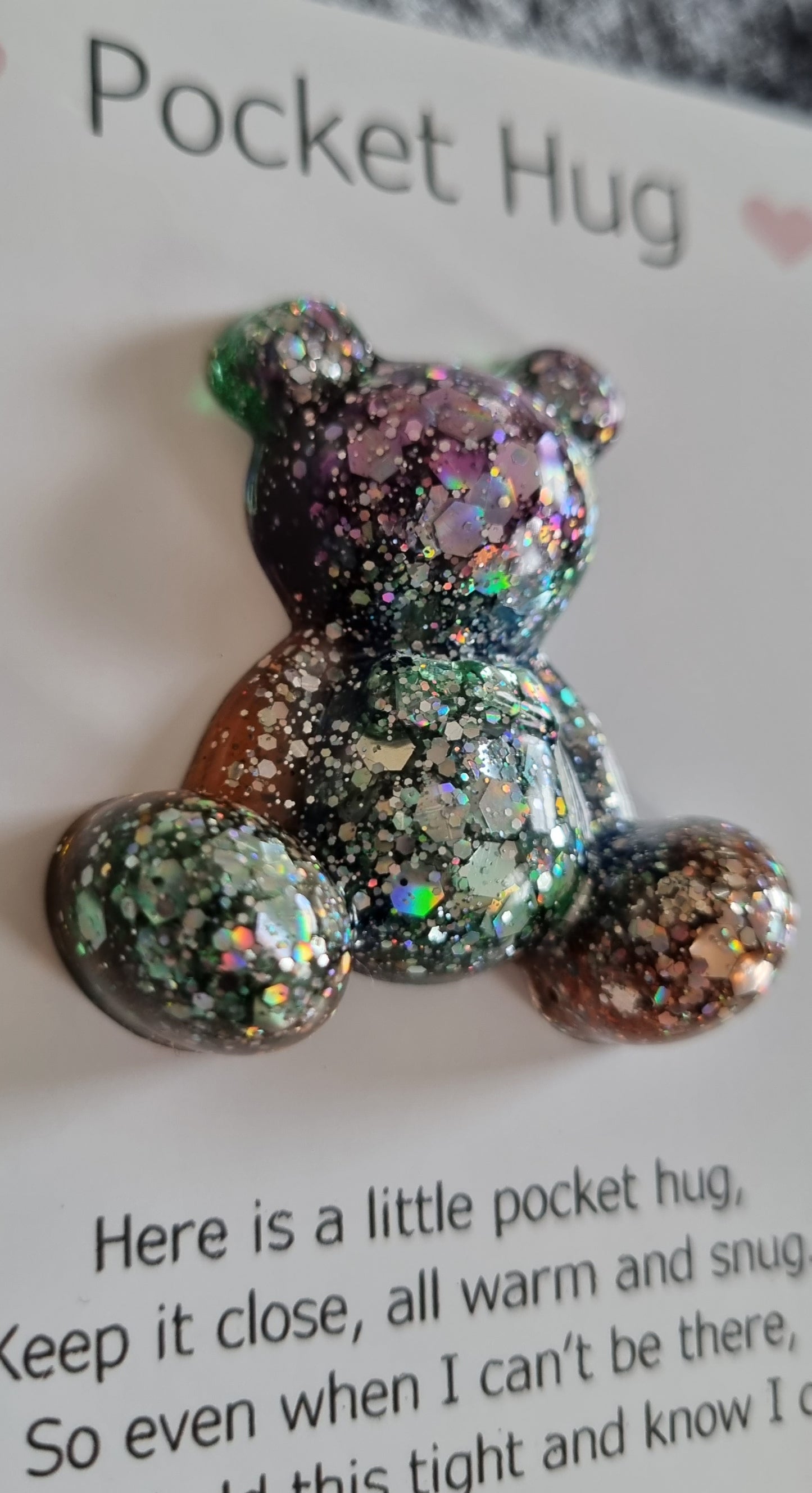 Handmade Epoxy Resin Bear Pocket Hug