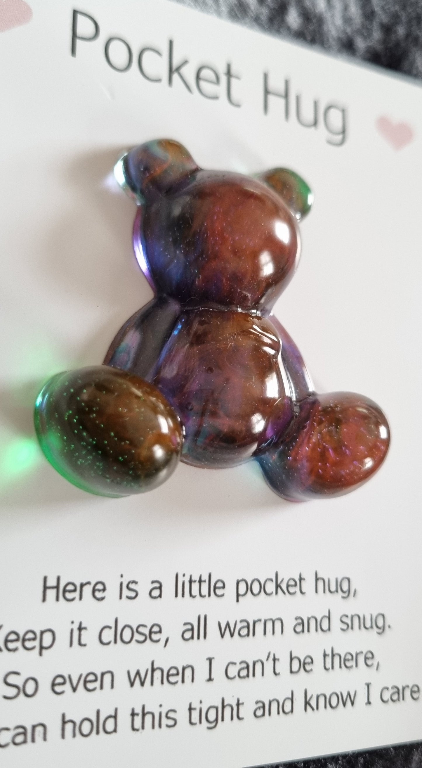 Handmade Epoxy Resin Bear Pocket Hug