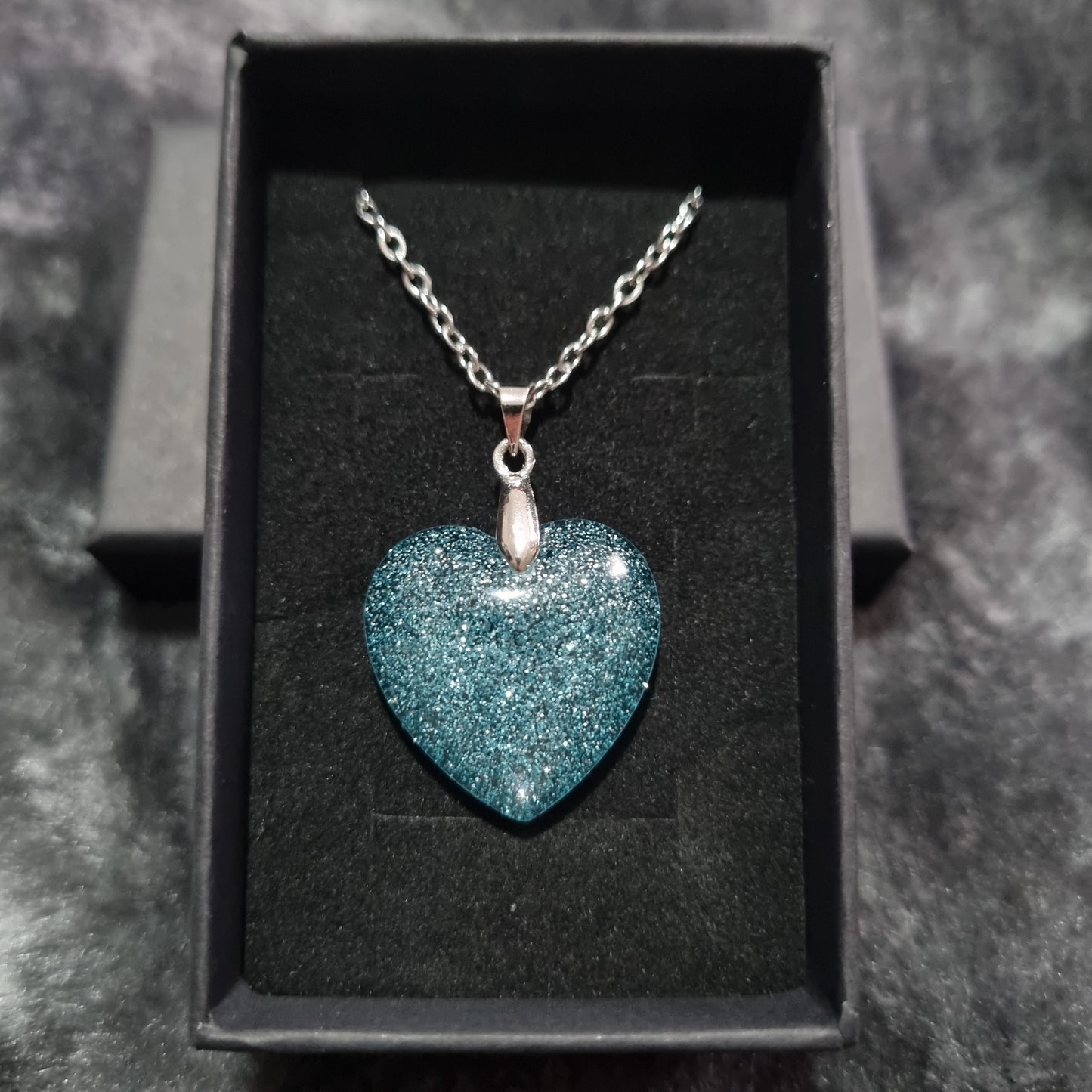 Handmade Epoxy Resin Heart Necklace