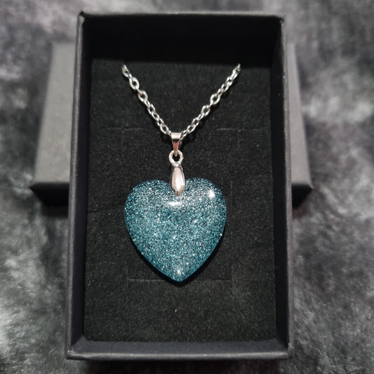 Handmade Epoxy Resin Heart Necklace