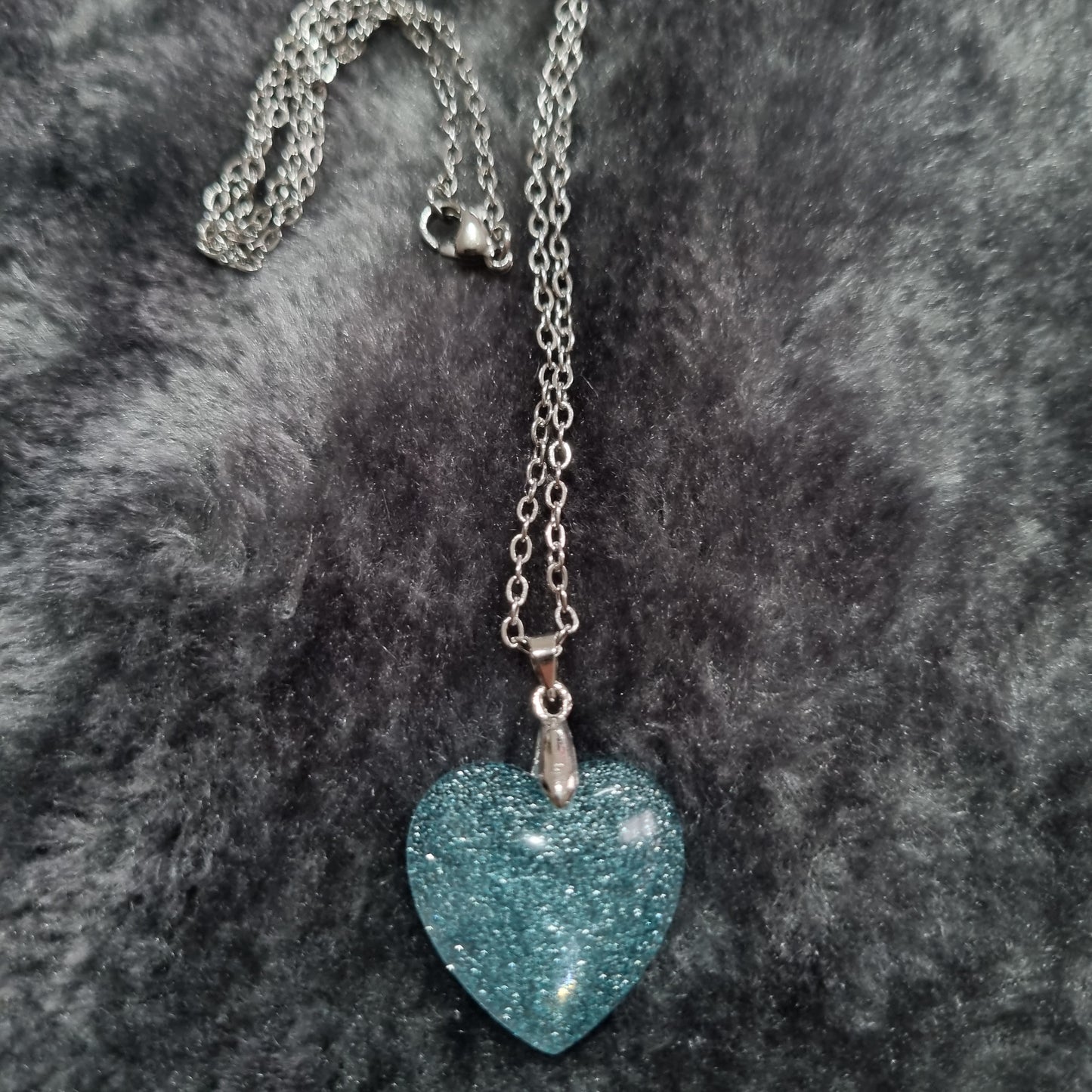 Handmade Epoxy Resin Heart Necklace