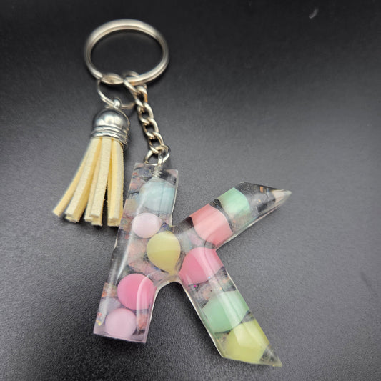 Resin Letter Keyring – Initial K