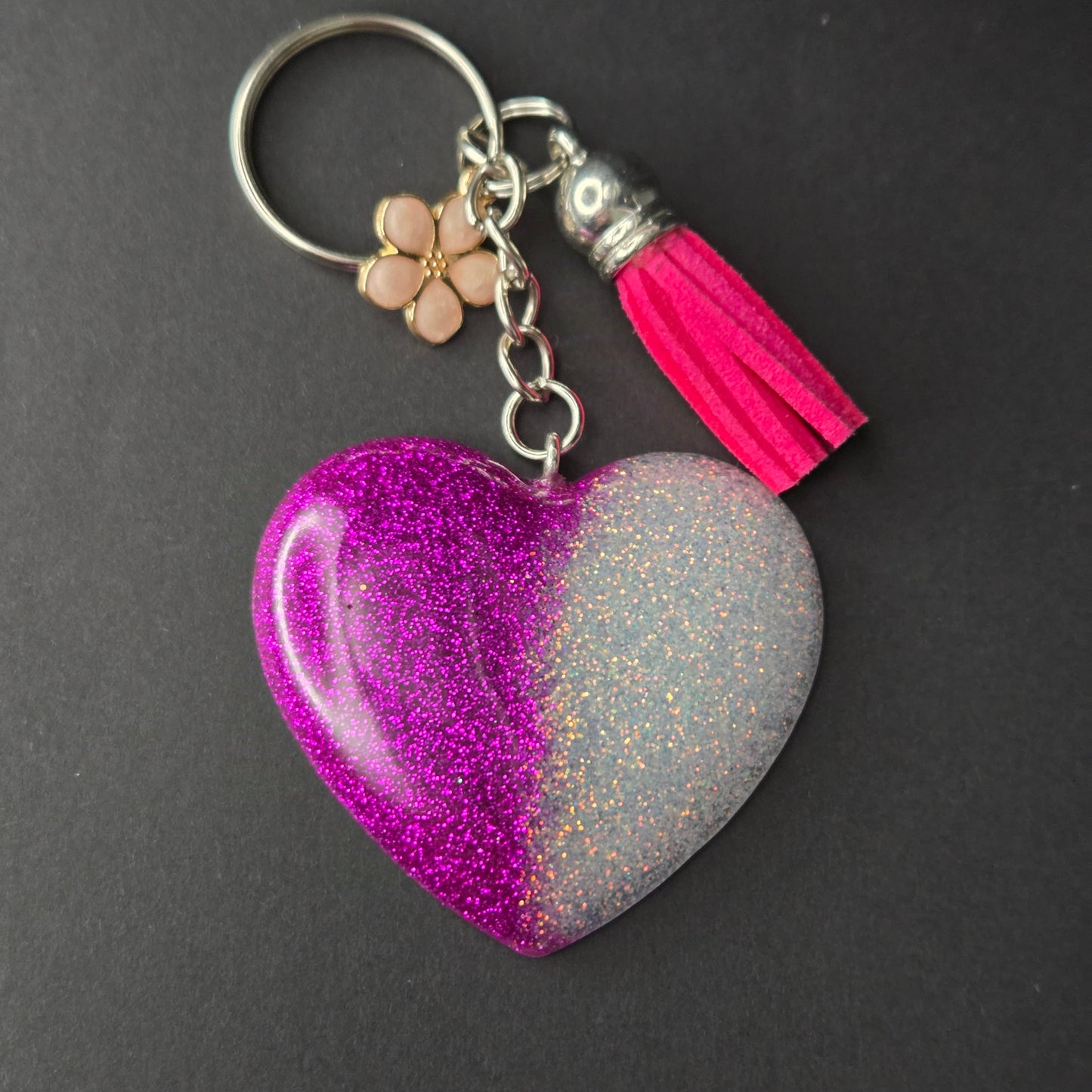 Resin Heart Keyring