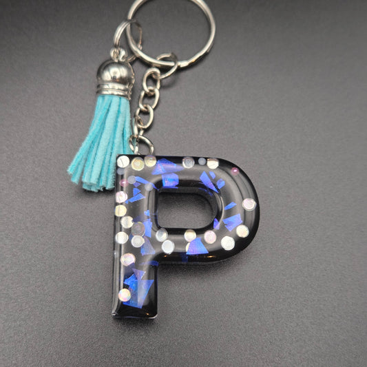 Resin Letter Keyring – Initial P