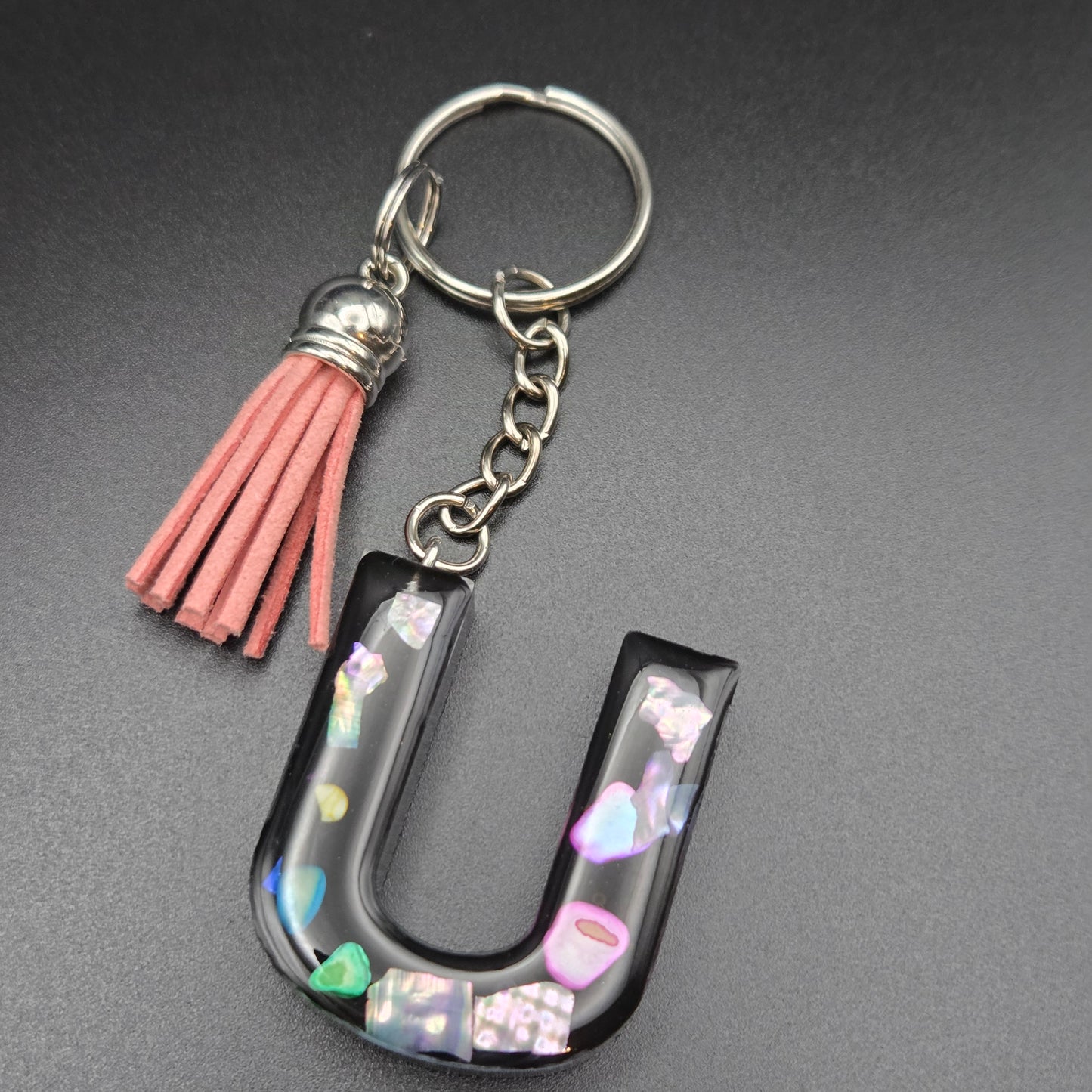 Resin Letter Keyring – Initial U