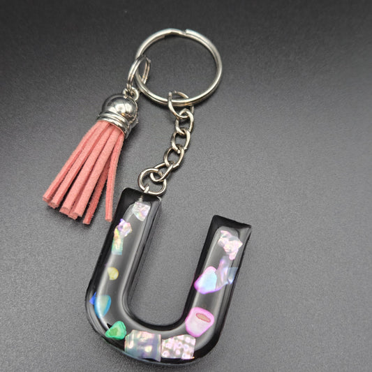 Resin Letter Keyring – Initial U