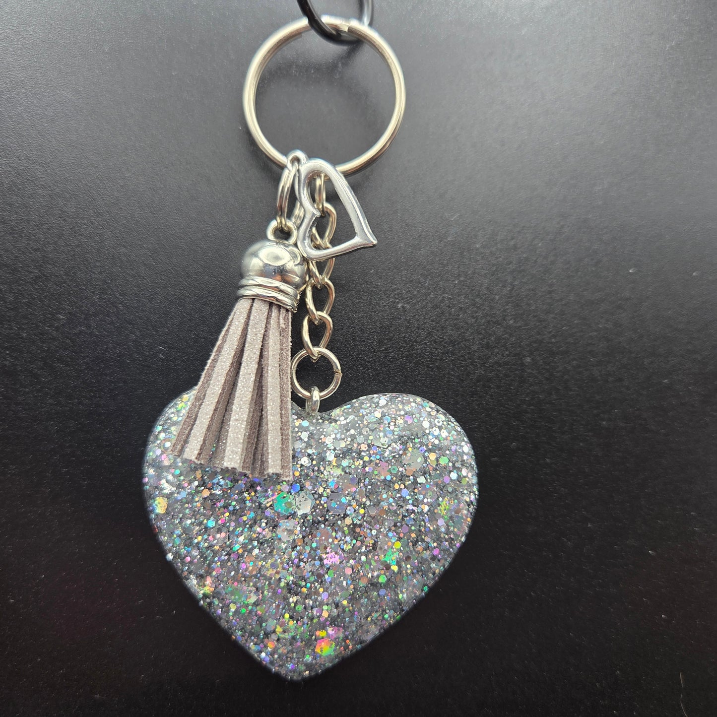 Resin Heart Keyring