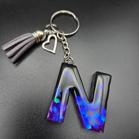 Resin Letter Keyring – Initial N
