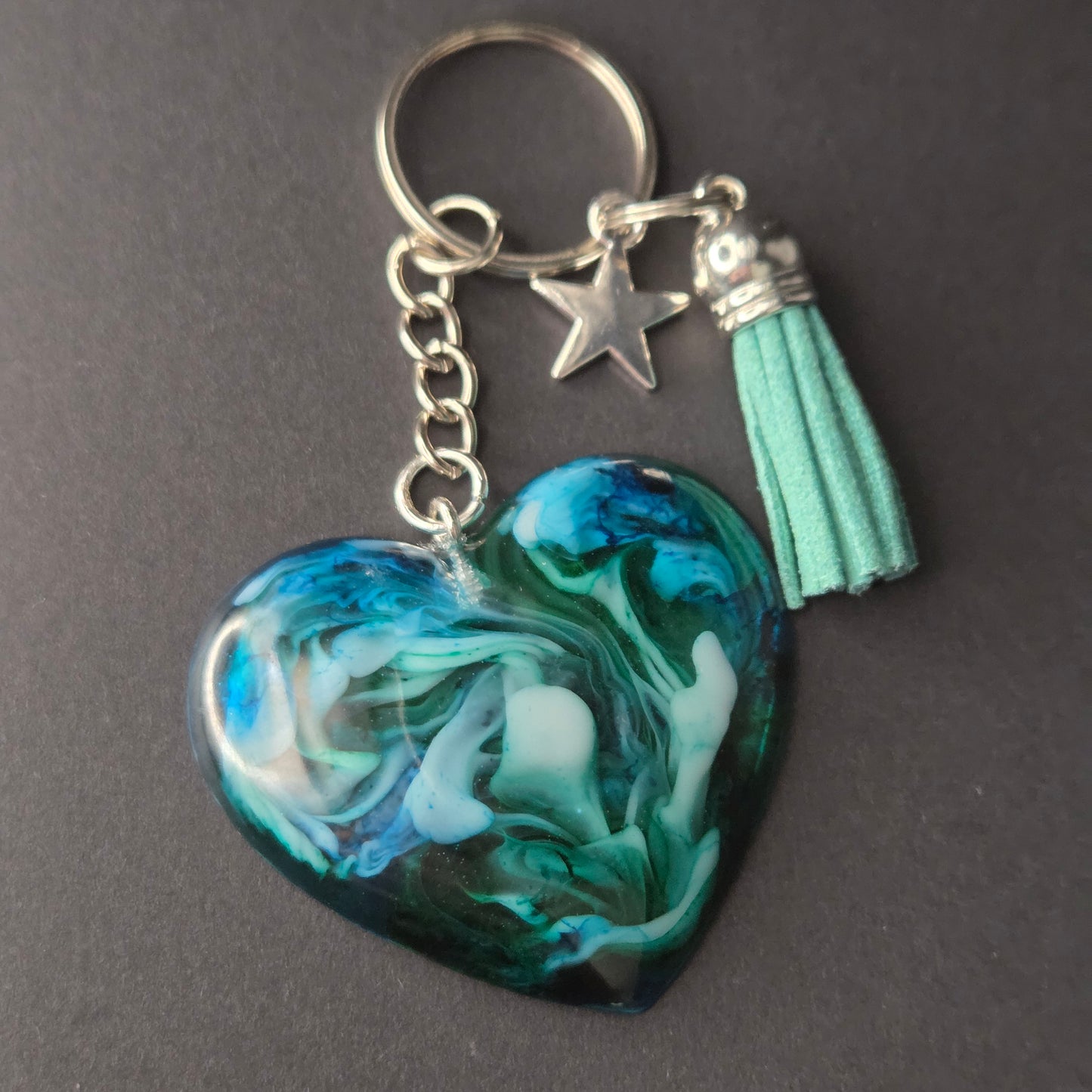 Resin Heart Keyring