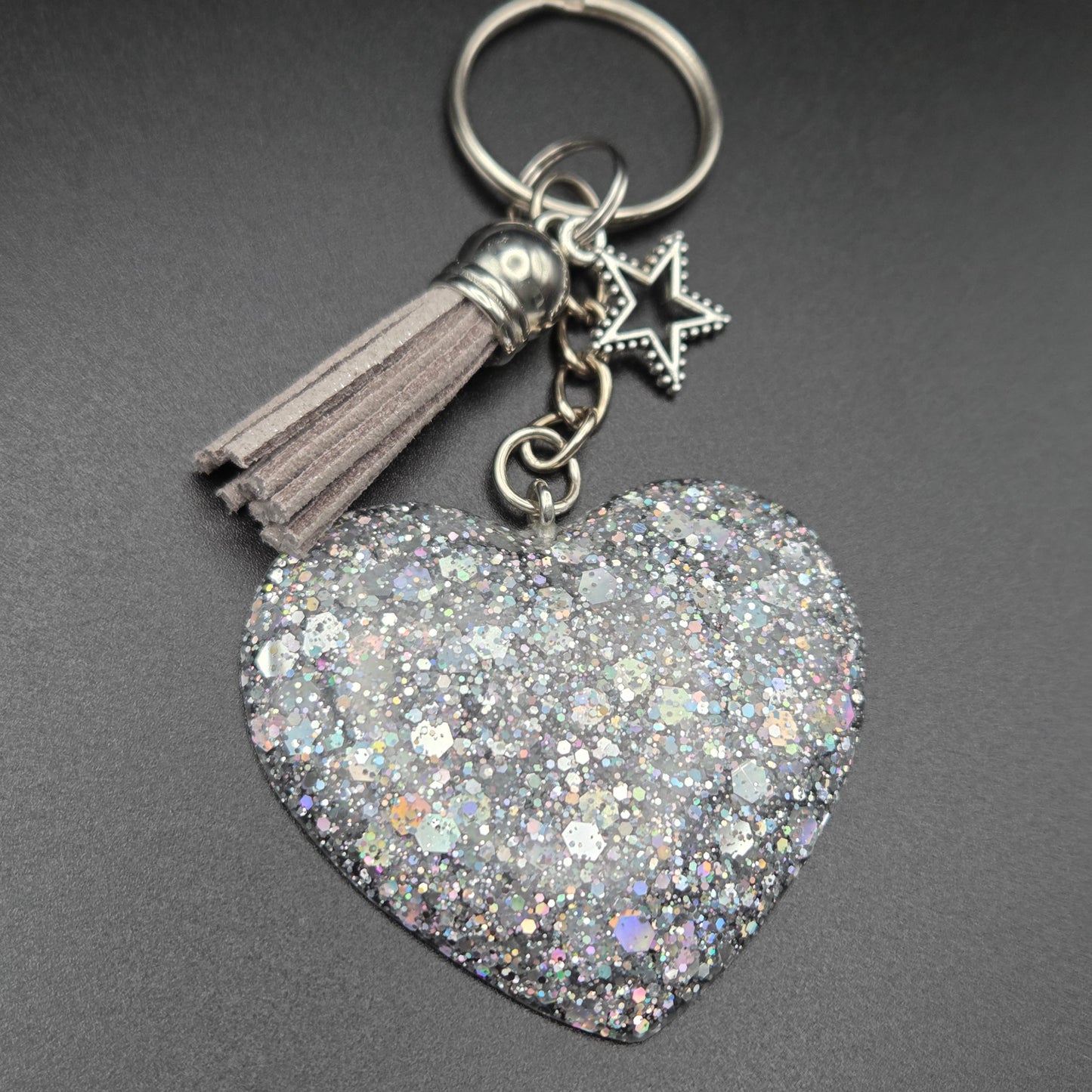 Resin Heart Keyring