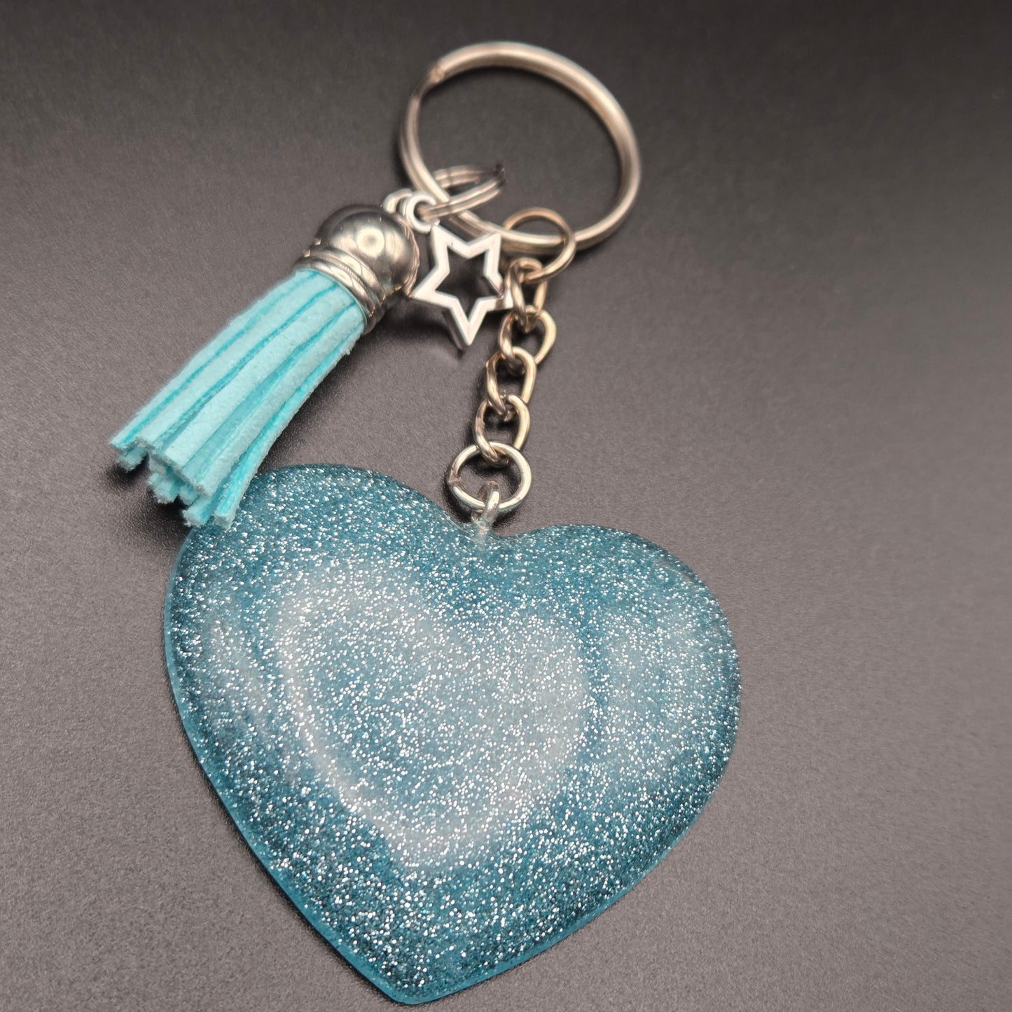 Resin Heart Keyring