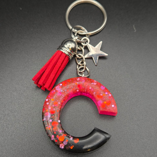 Resin Letter Keyring – Initial C